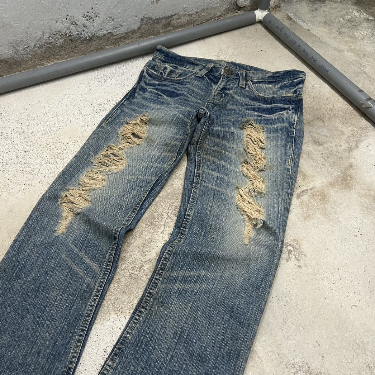 Hysteric Glamour Japanese brand Flared Distressed Jeans Size US 30 / EU 46 - 5 Thumbnail