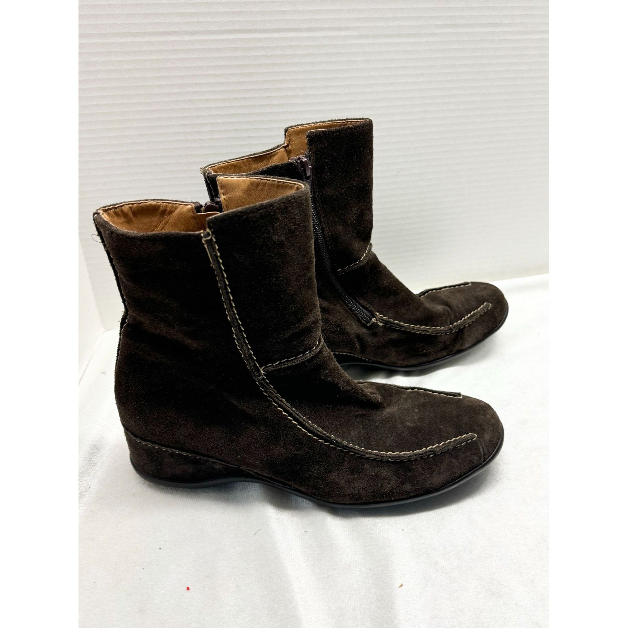 Vintage BERNIE MEV Brown Suede Platform Wedge Bootie Boots EU 41 US Size US 10 / IT 40 - 3 Thumbnail