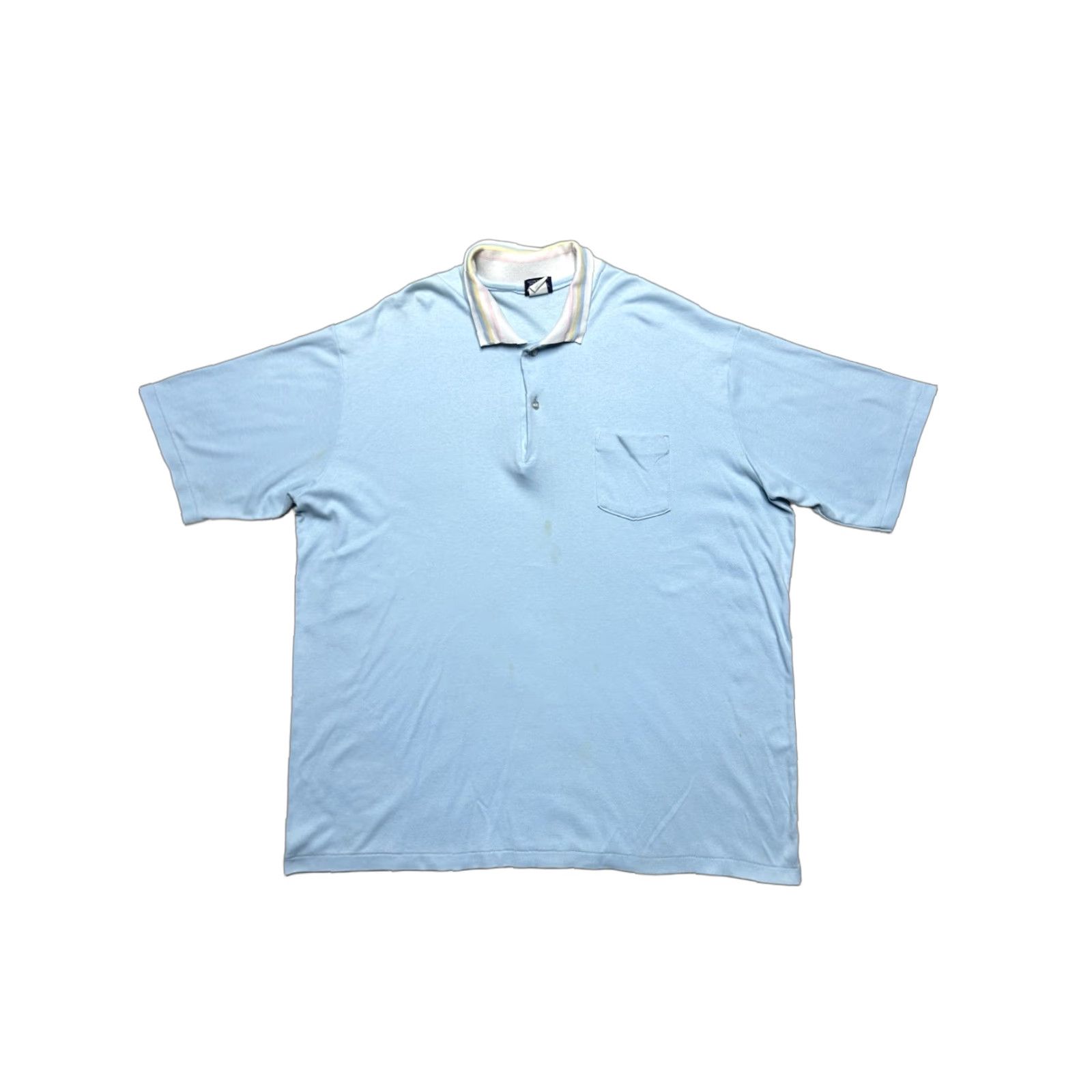 Wrangler VINTAGE Wrangler Polo Shirt 2XL Short Sleeve Men Blues 80s Polyester Poly Cotton Made in USA Size US XXL / EU 58 / 5 - 1 Thumbnail