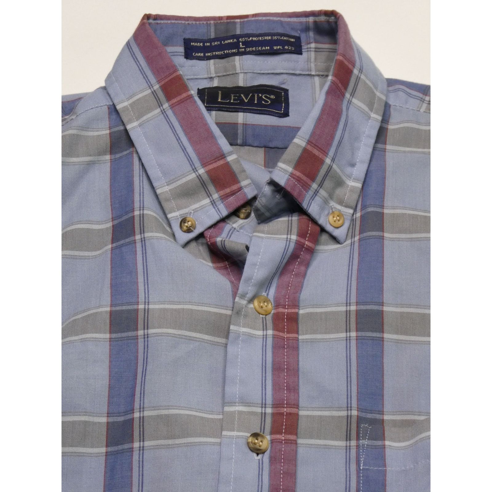 Levi's vintage Levi's men's plaid light weight shirt, large, blue Size US L / EU 52-54 / 3 - 3 Thumbnail