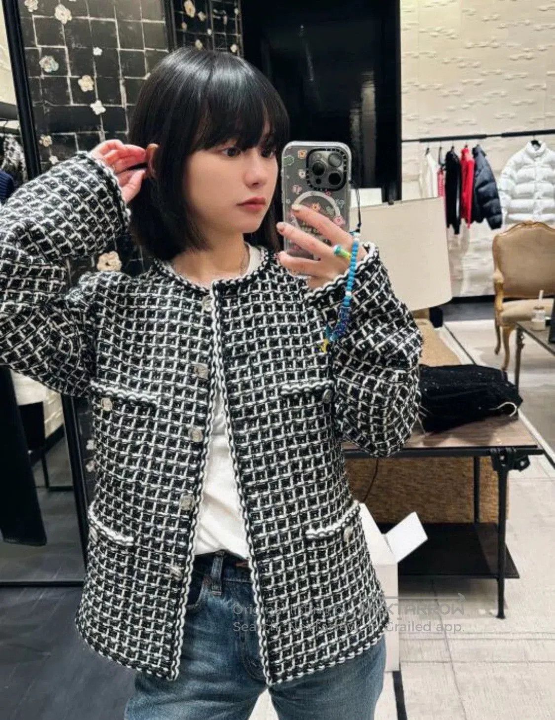 Chanel Chanel Black and White Houndstooth Jacket. Size US M / EU 48-50 / 2 - 3 Thumbnail