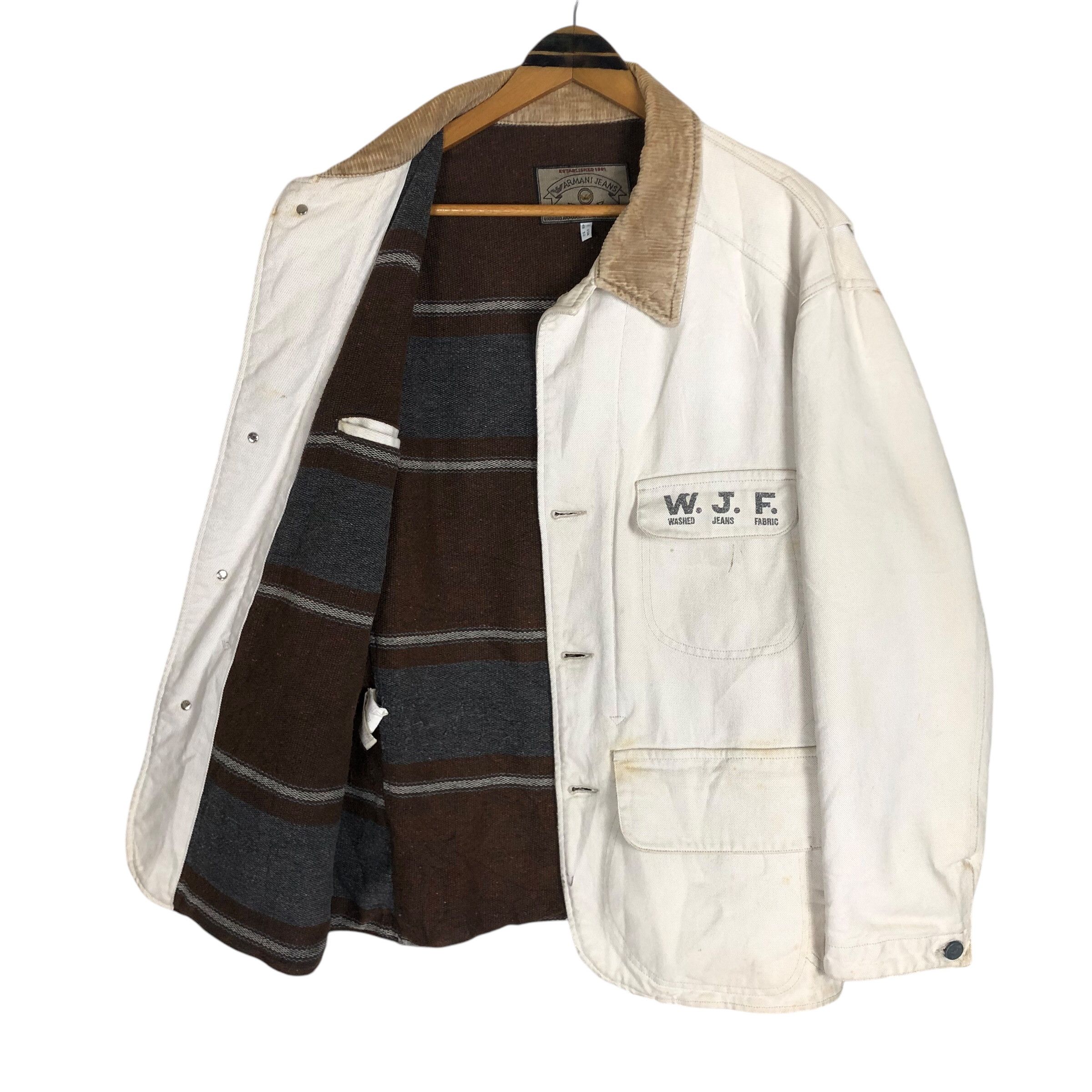 Giorgio Armani Vintage 90s Armani Jeans Chore Jacket Size US L / EU 52-54 / 3 - 7 Thumbnail