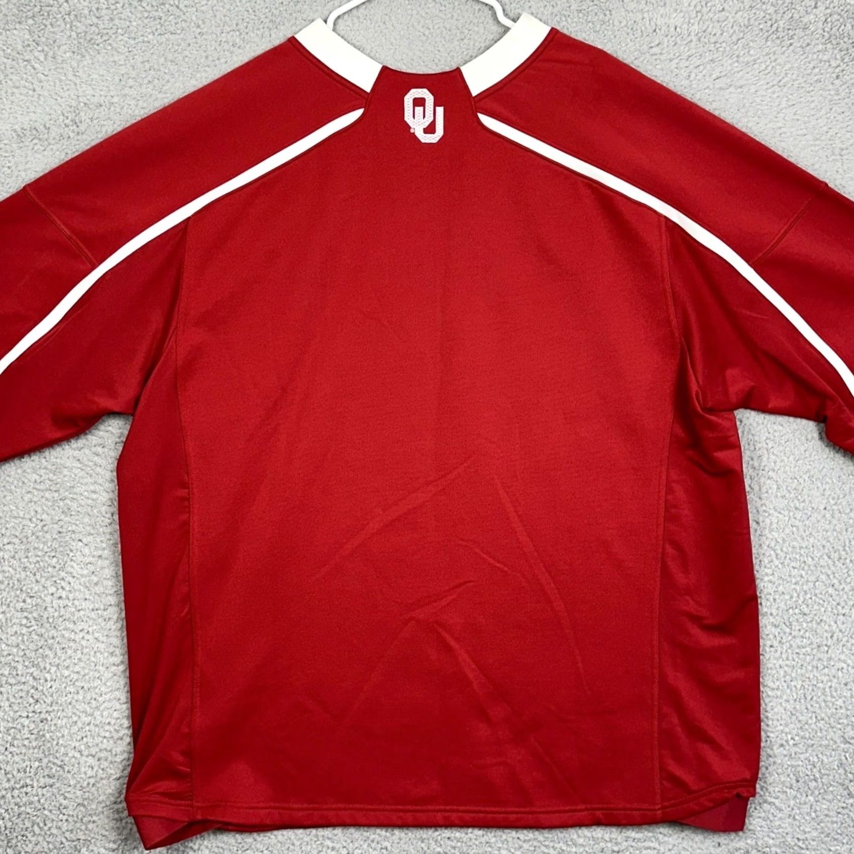 Nike Nike Oklahoma Sooners Therma-FIT Pullover Sweatshirt Men 2XL Red Crew Neck Long Sleeve Embroidered Logo Swoosh OU Back Neck Athletic Big & Tall Size US XXL / EU 58 / 5 - 2 Thumbnail