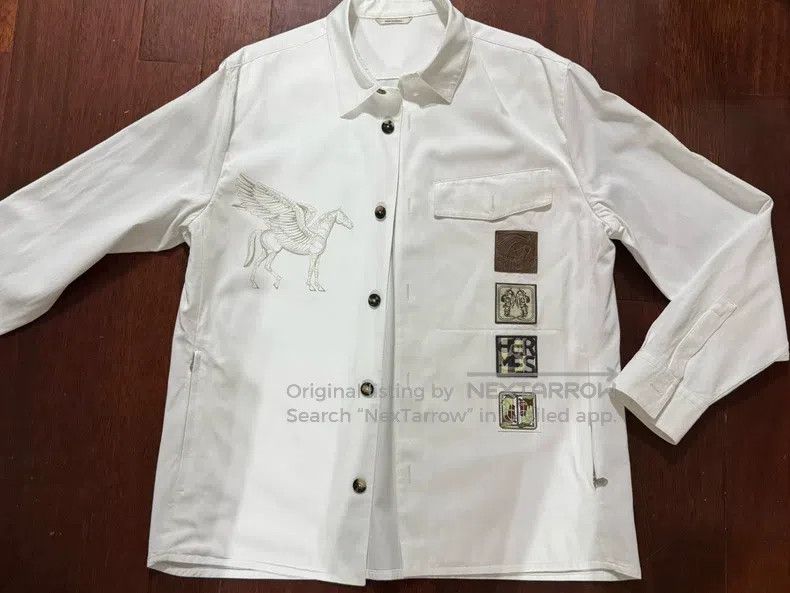 Hermes Hermes White flying horse badge shirt jacket Size US L / EU 52-54 / 3 - 1 Thumbnail
