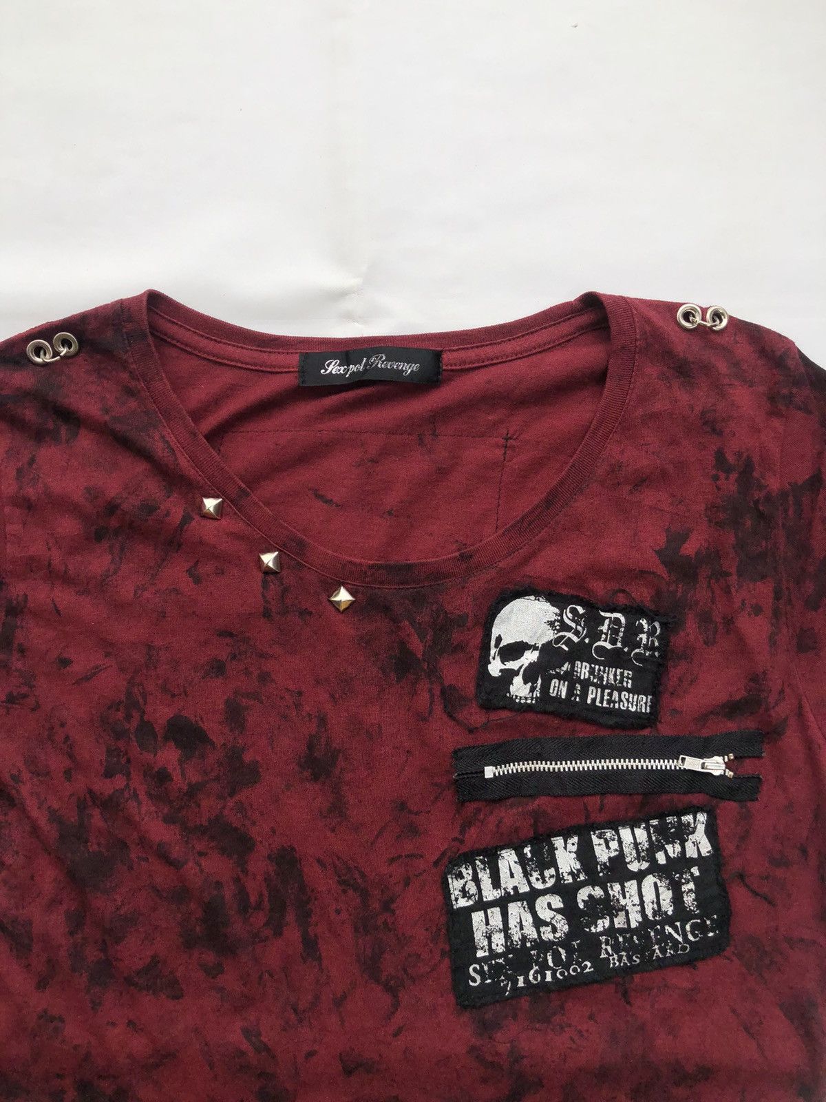 Japanese Brand Distressed Studded Poem Rebellion Symbol Punk Size US M / EU 48-50 / 2 - 5 Thumbnail