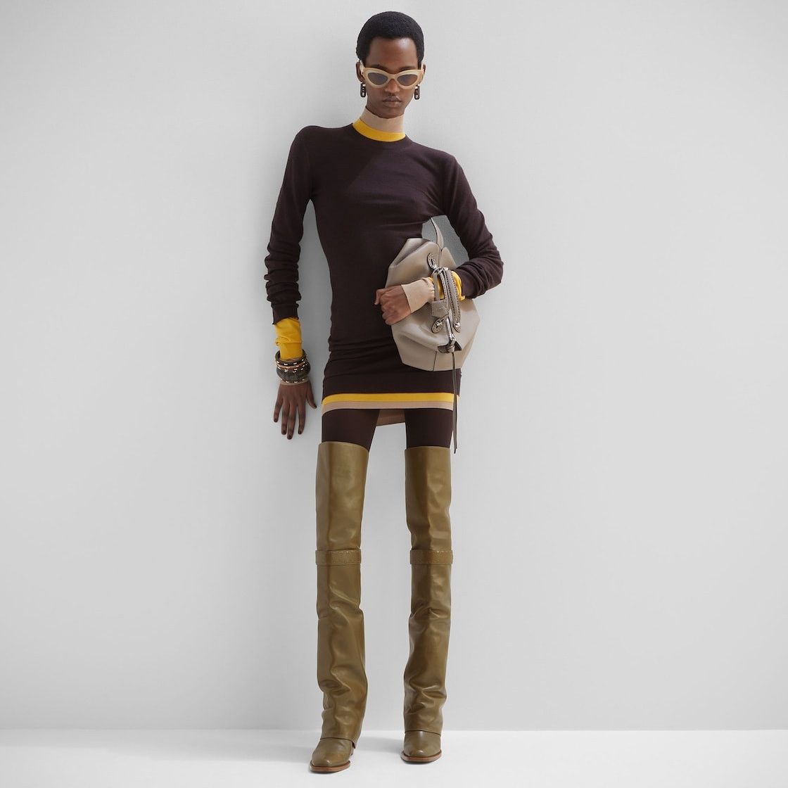 Fendi o1s1wg111025 Show Thigh-Hi Boots in Olive Green Size US 10 / IT 40 - 5 Thumbnail