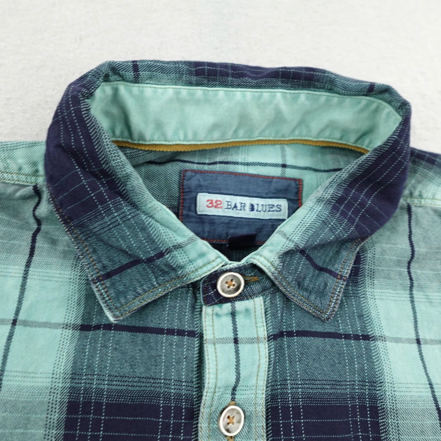 Vintage 32 Bar Blues Shirt Mens Large Blue Plaid Button-Down Long Sleeve Casual Cotton Shirt Mens L Blue Plaid Size US L / EU 52-54 / 3 - 2 Thumbnail