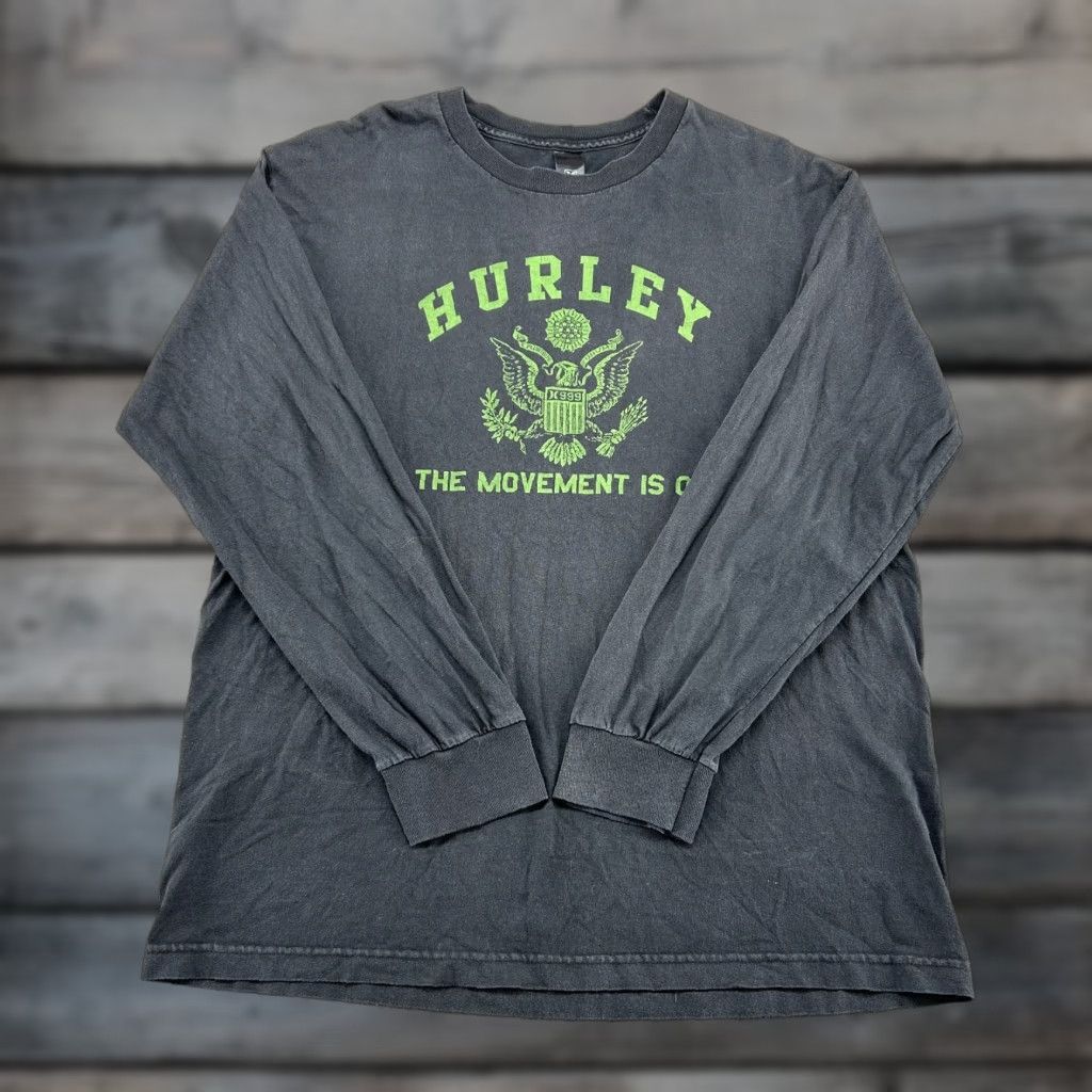 Hurley VINTAGE Hurley Shirt Mens L Black Crew Neck Long Sleeve The Movement Is On Y2K Size US L / EU 52-54 / 3 - 1 Thumbnail