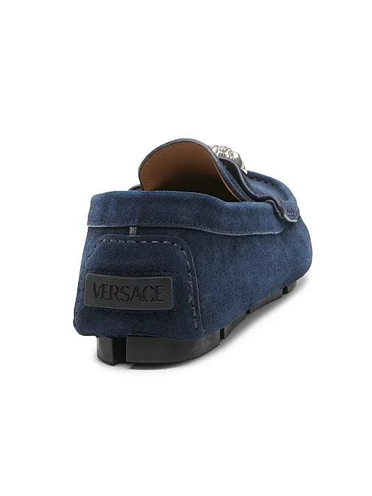 Versace os11x0326 Medusa Suede Driving Loafers in Blue Size US 13 / EU 46 - 3 Thumbnail