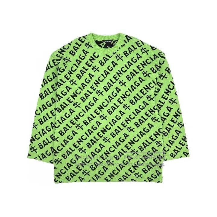 Balenciaga Balenciaga Neon Logo Long Sleeve Knit Sweater. Size US S / EU 44-46 / 1 - 2 Thumbnail