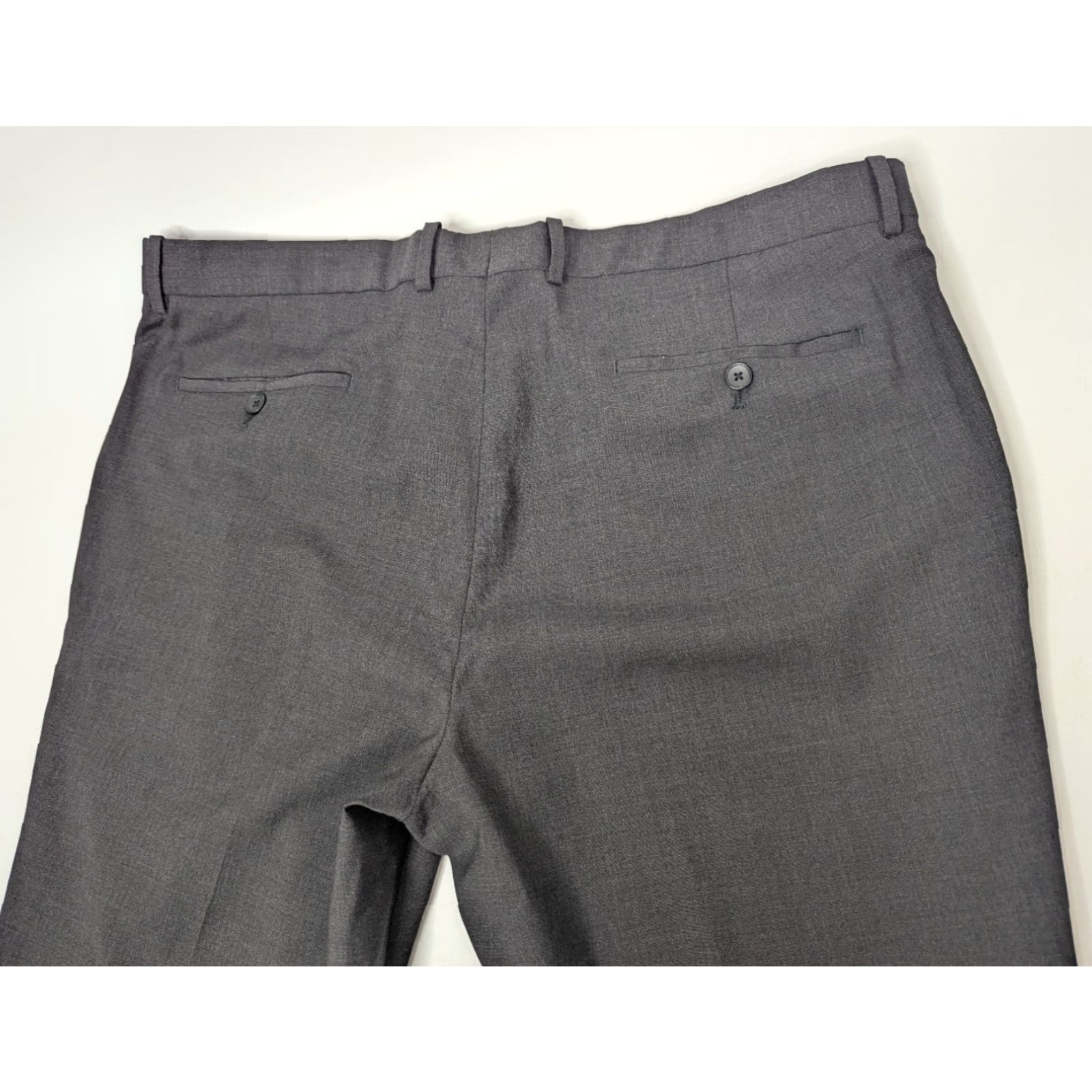 Theory Theory Mens Pants Dress Pants Black Grey 38 Wool Blend Tapered Regular Inseam 34 Mens Suiting Size 38R - 5 Thumbnail