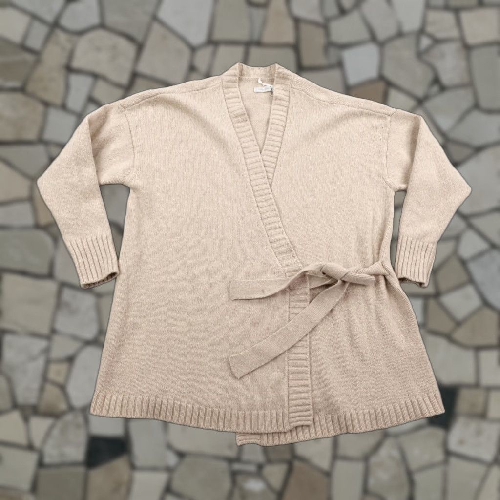 Outerknown Outerknown Sweater Womens Medium Beige Eva Wrap Cardigan Belted Cashmere Wool Size M / US 6-8 / IT 42-44 - 1 Thumbnail