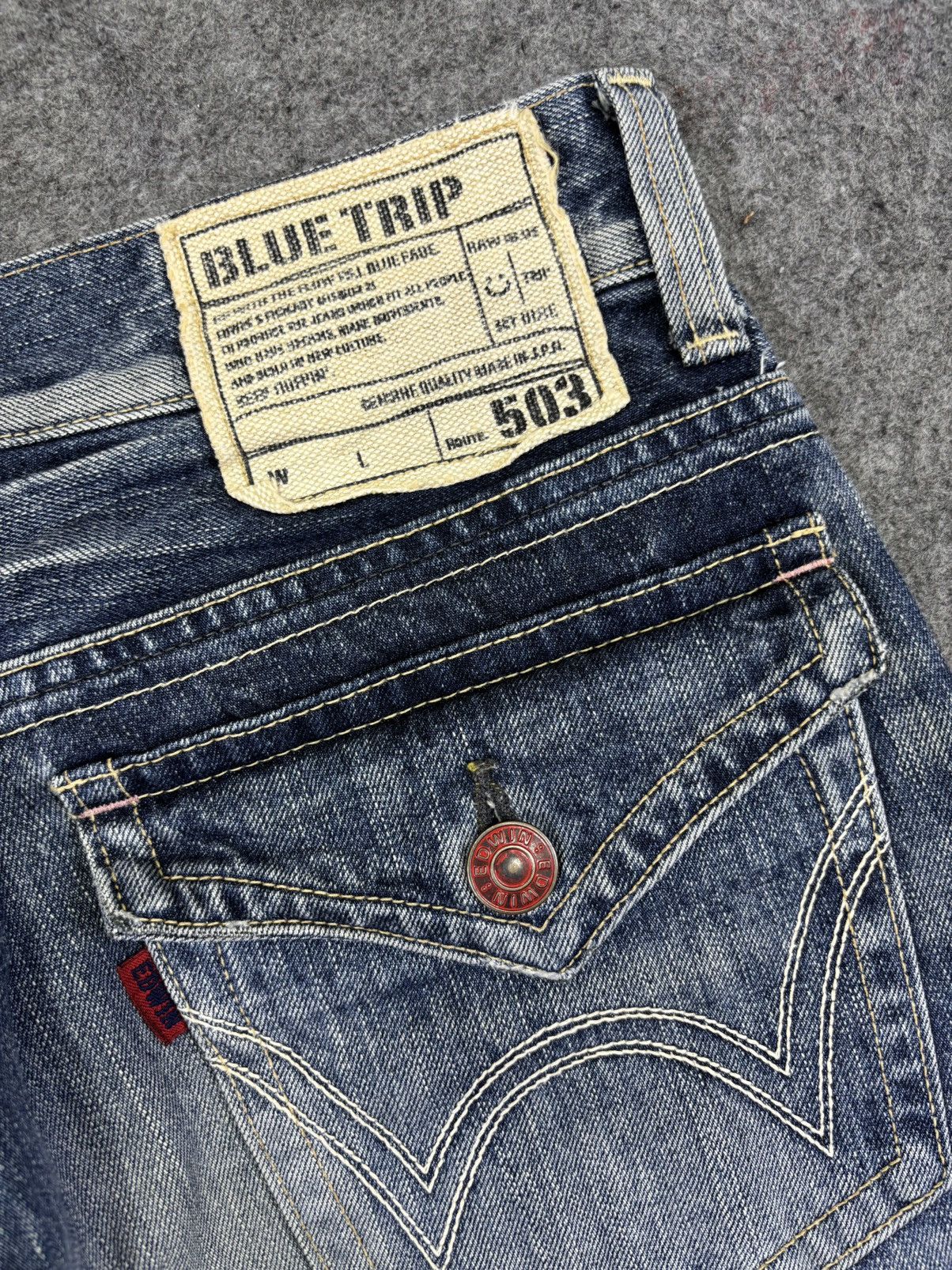Edwin 💥Full Character X Distressed💥Edwin Distressed Denim F846 Size US 34 / EU 50 - 12 Thumbnail