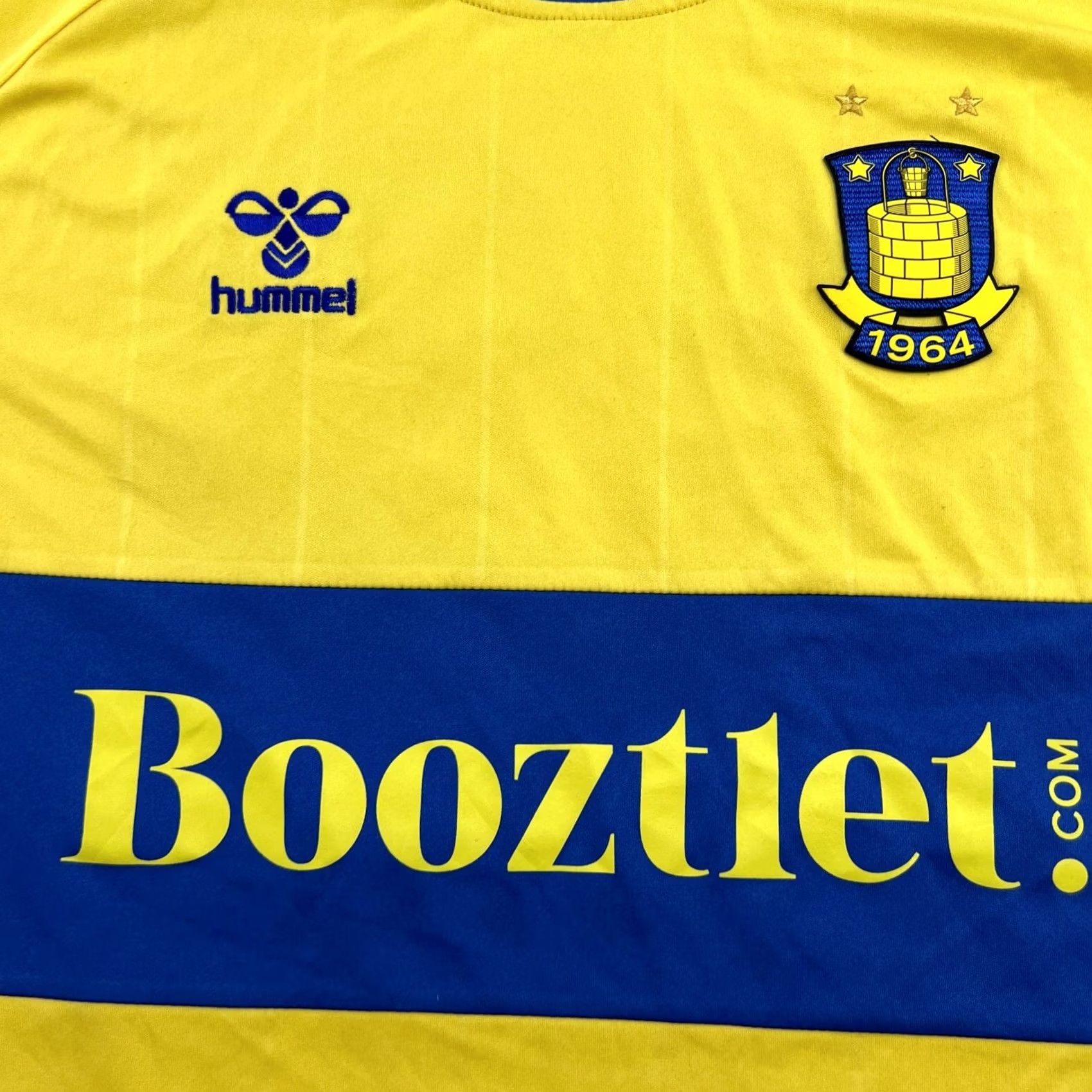 Hummel Hummel Brondby 2022 2023 Home Jersey Mens 3XL Adult Football Shirt Yellow Short Sleeve Round Neck Moisture Wicking Quick Dry Athletic Jersey Size US XXL / EU 58 / 5 - 5 Thumbnail