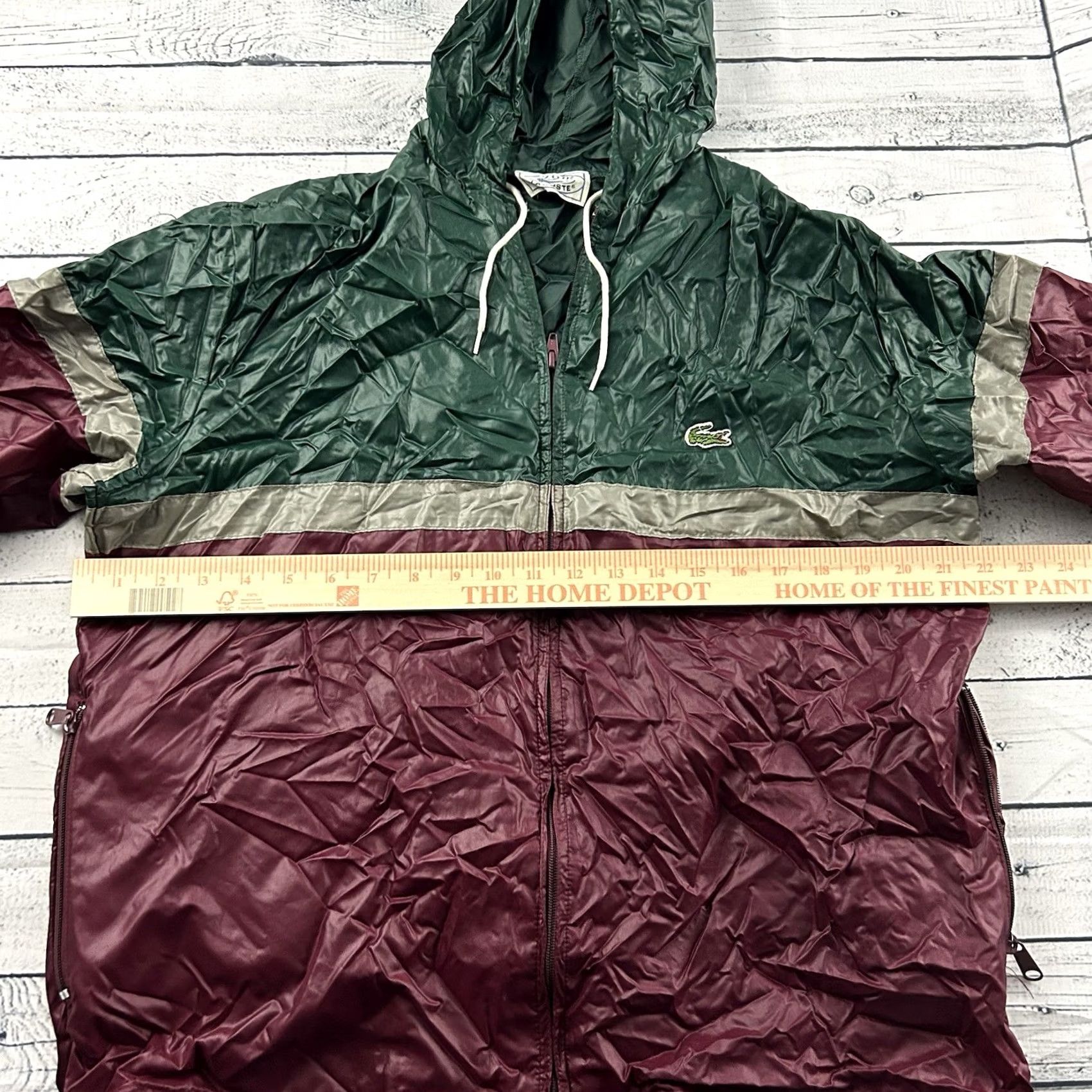 Lacoste VINTAGE Lacoste Izod Pullover Hooded Anorak Windbreaker Mens M Green Maroon Jacket Size US M / EU 48-50 / 2 - 5 Thumbnail