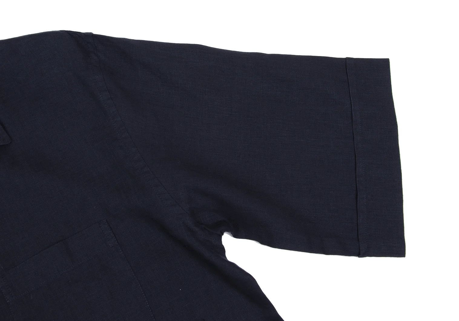 Burberry Linen Short Sleeve Open Collar Shirt in Navy M Size US M / EU 48-50 / 2 - 7 Thumbnail