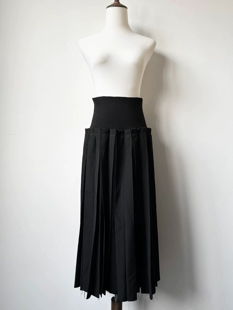Y's size 3 Knit patchwork pleated skirt