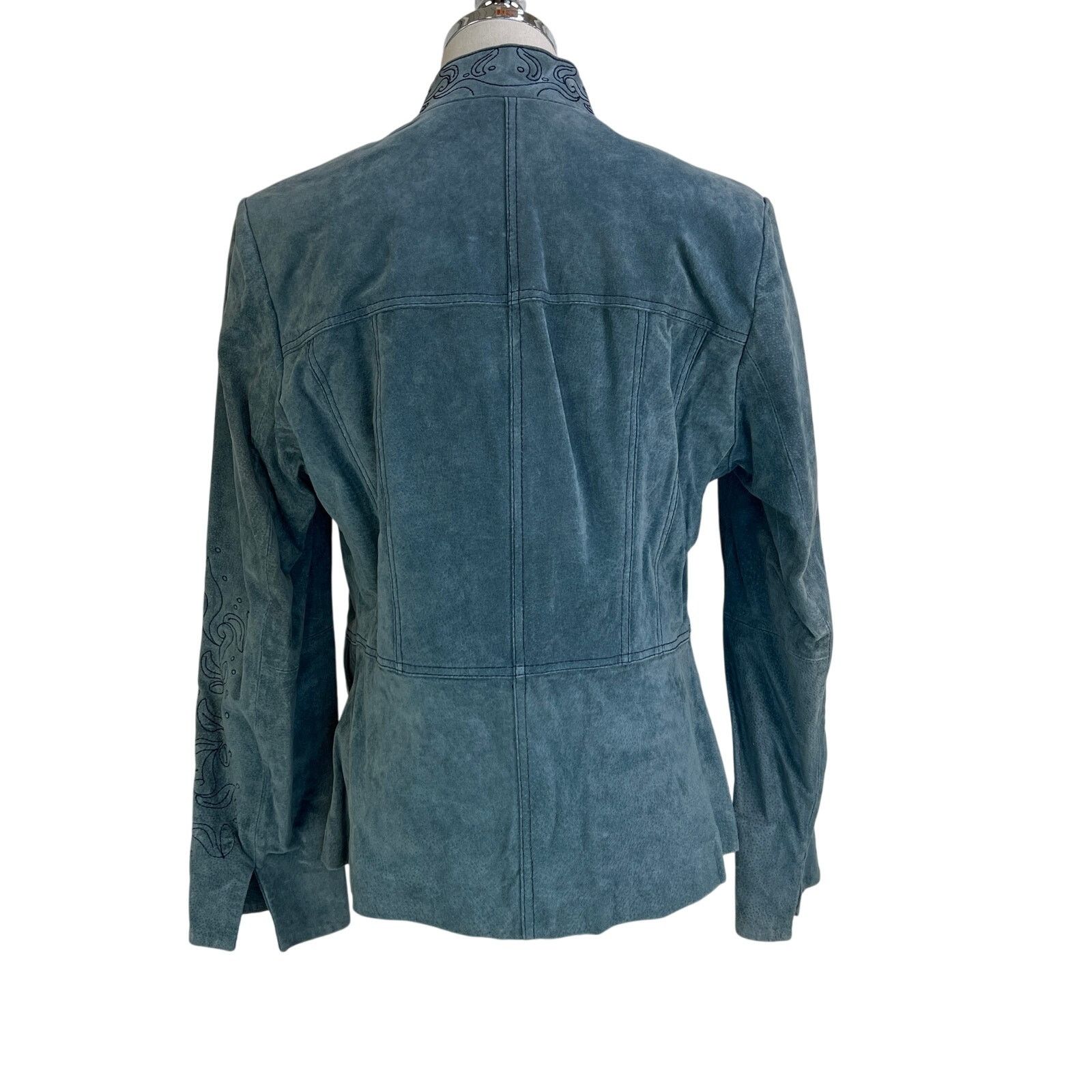 Other × Vintage Pamela McCoy Suede Blue Jacket Embroidered Boho Western Size M / US 6-8 / IT 42-44 - 11 Thumbnail