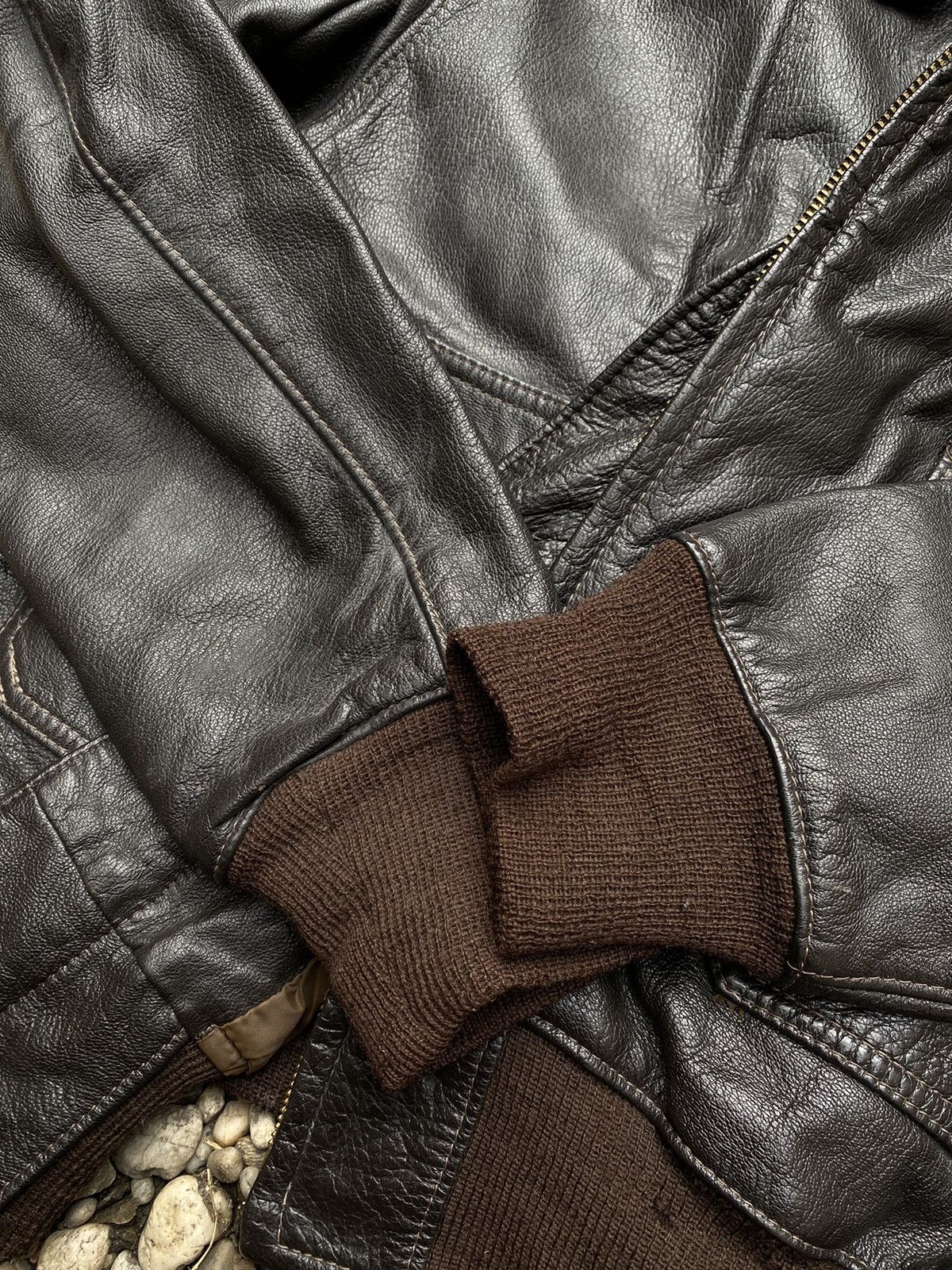 Golden Bear × Vintage Vintage 70s Golden Beat Goat Skin Leather G1 Flight Jacket Size US M / EU 48-50 / 2 - 12 Thumbnail