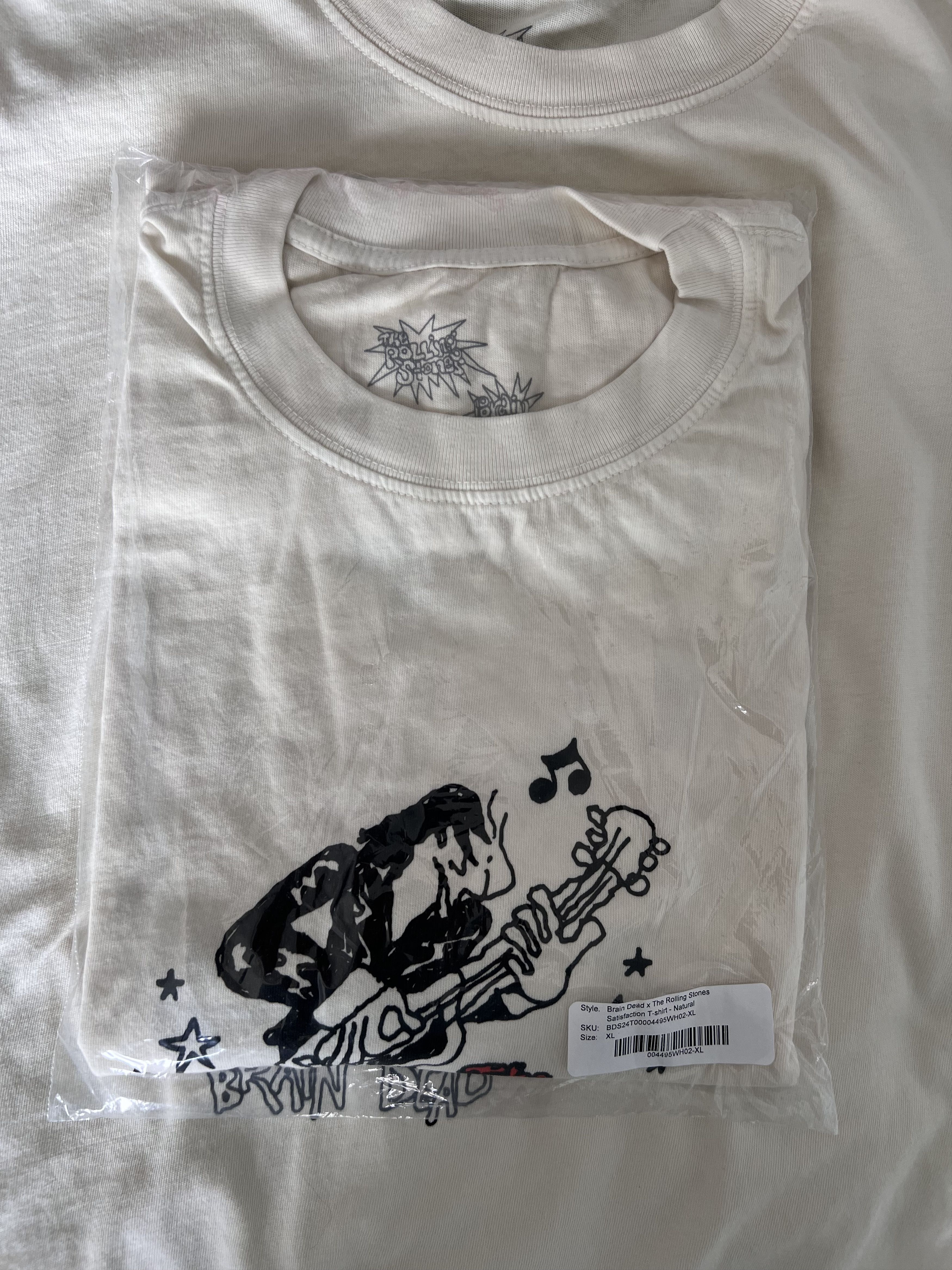 Brain Dead × The Rolling Stones Brain Dead The Rolling Stones Satisfaction Tee in Cream Size US XL / EU 56 / 4 - 5 Thumbnail