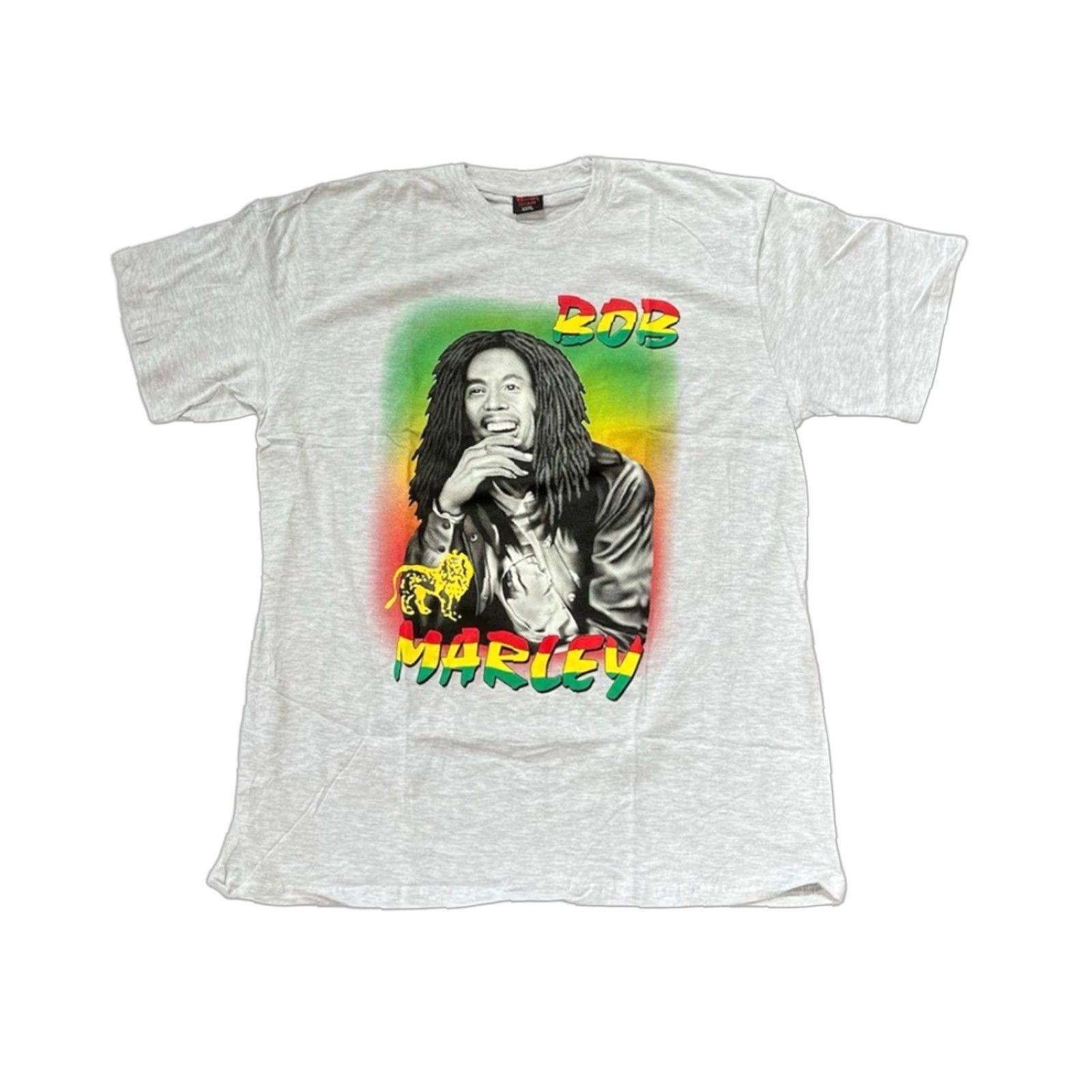 Vintage VINTAGE Bob Marley T-Shirt Roman Tiriam 2XL Gray Short Sleeve Mens Music Reggae Rasta Tee Graphic Print Bohemian Hippie Retro Festival 90s Size US XXL / EU 58 / 5 - 1 Thumbnail