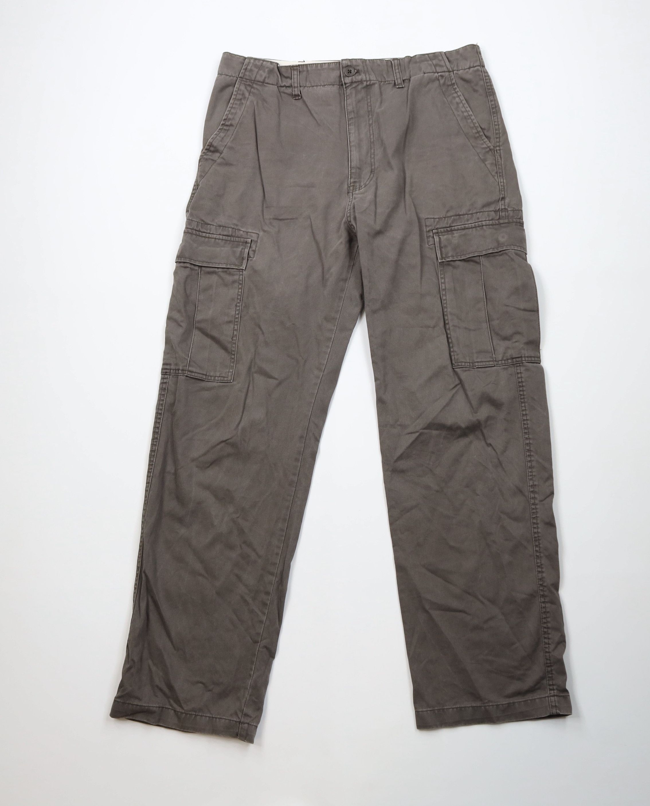 Chaps Vintage 90s Y2K Chaps Faded Wide Leg Cargo Pants Gray Cotton Size US 36 / EU 52 - 1 Thumbnail