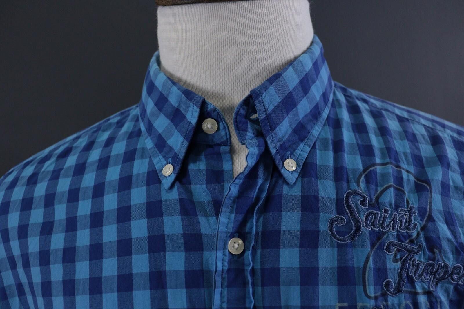 La Martina La Martina Blue Check Slim Saint Tropez Shirt Size XXL Size US XXL / EU 58 / 5 - 6 Thumbnail