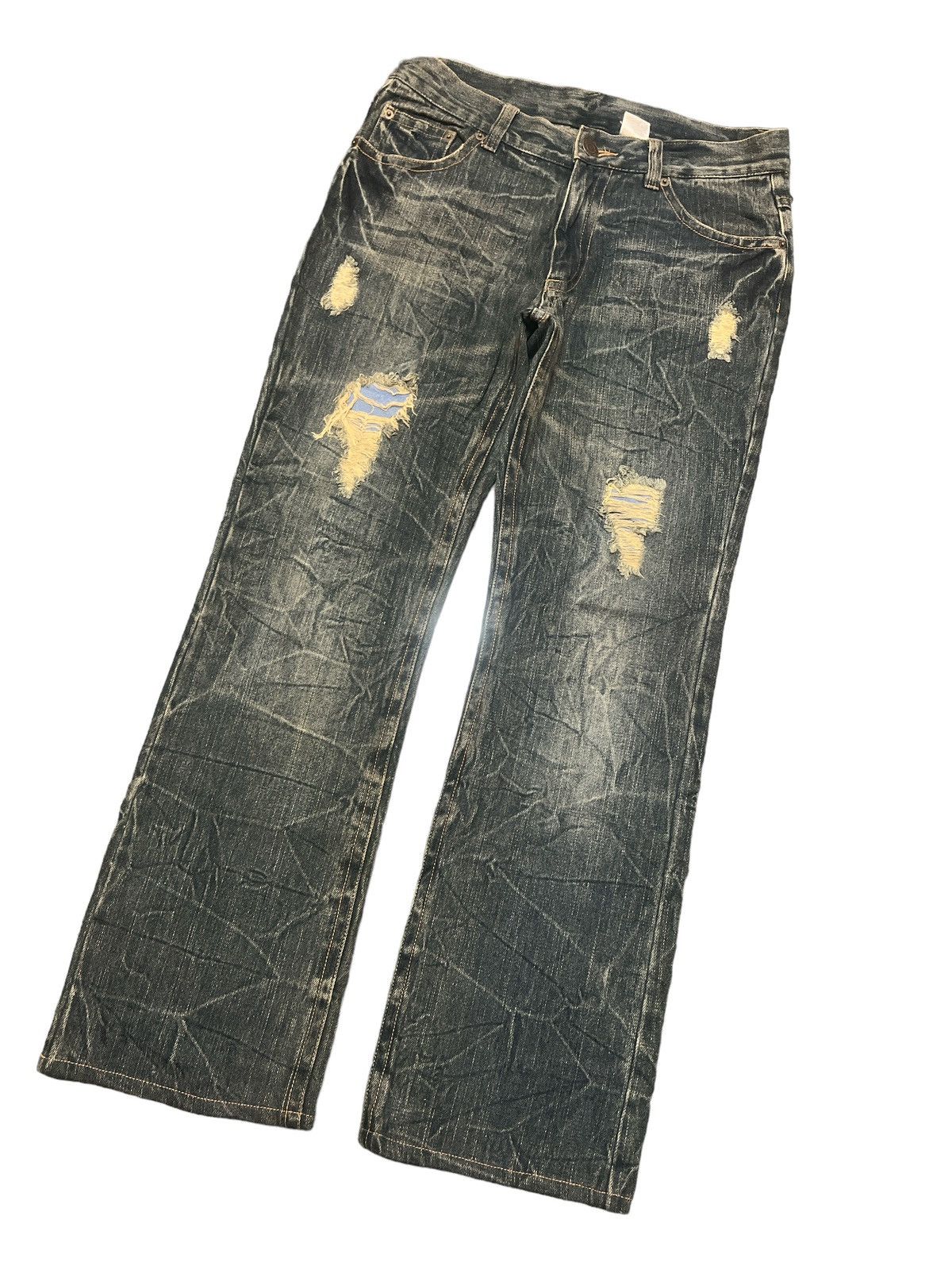 Japanese Brand UNKNOW DISTRESSED DENIM PANT Size US 30 / EU 46 - 5 Thumbnail