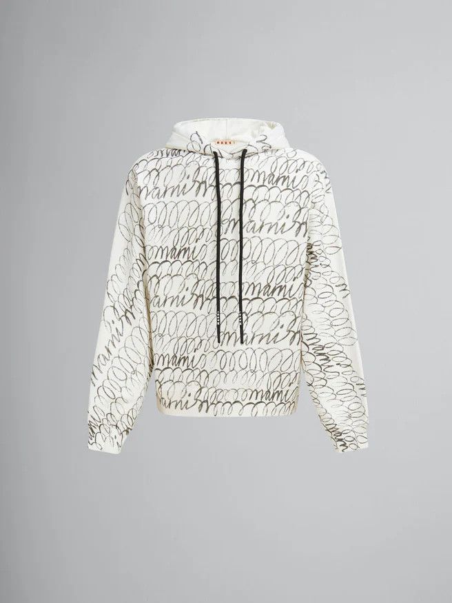 Marni o1w1db10625 Organic Cotton Hoodie in White Size US M / EU 48-50 / 2 - 1 Thumbnail