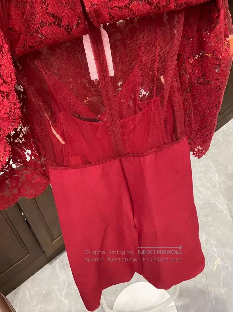Valentino Valentino Red lace panel set Size S / US 4 / IT 40 - 3 Thumbnail
