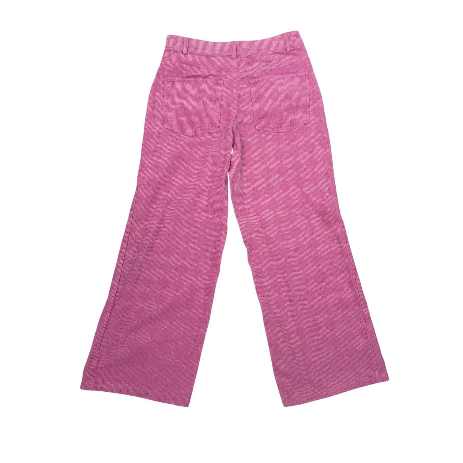 Forever 21 Forever 21 Pink Checkered Corduroy High Rise Wide Leg Pants Size 28" / US 6 / IT 42 - 4 Thumbnail