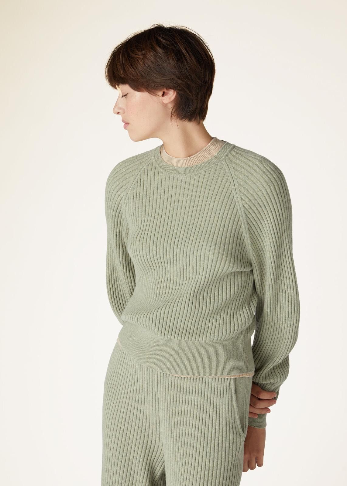 Loro Piana o1srvl11e0125 FAN6270 Lago Sirio Sweater in Mint Green Size S / US 4 / IT 40 - 5 Thumbnail