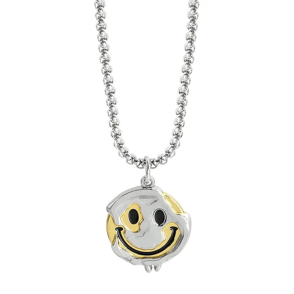 Jewelry Smile Mood Face Pendant Necklace Size ONE SIZE - 2 Thumbnail