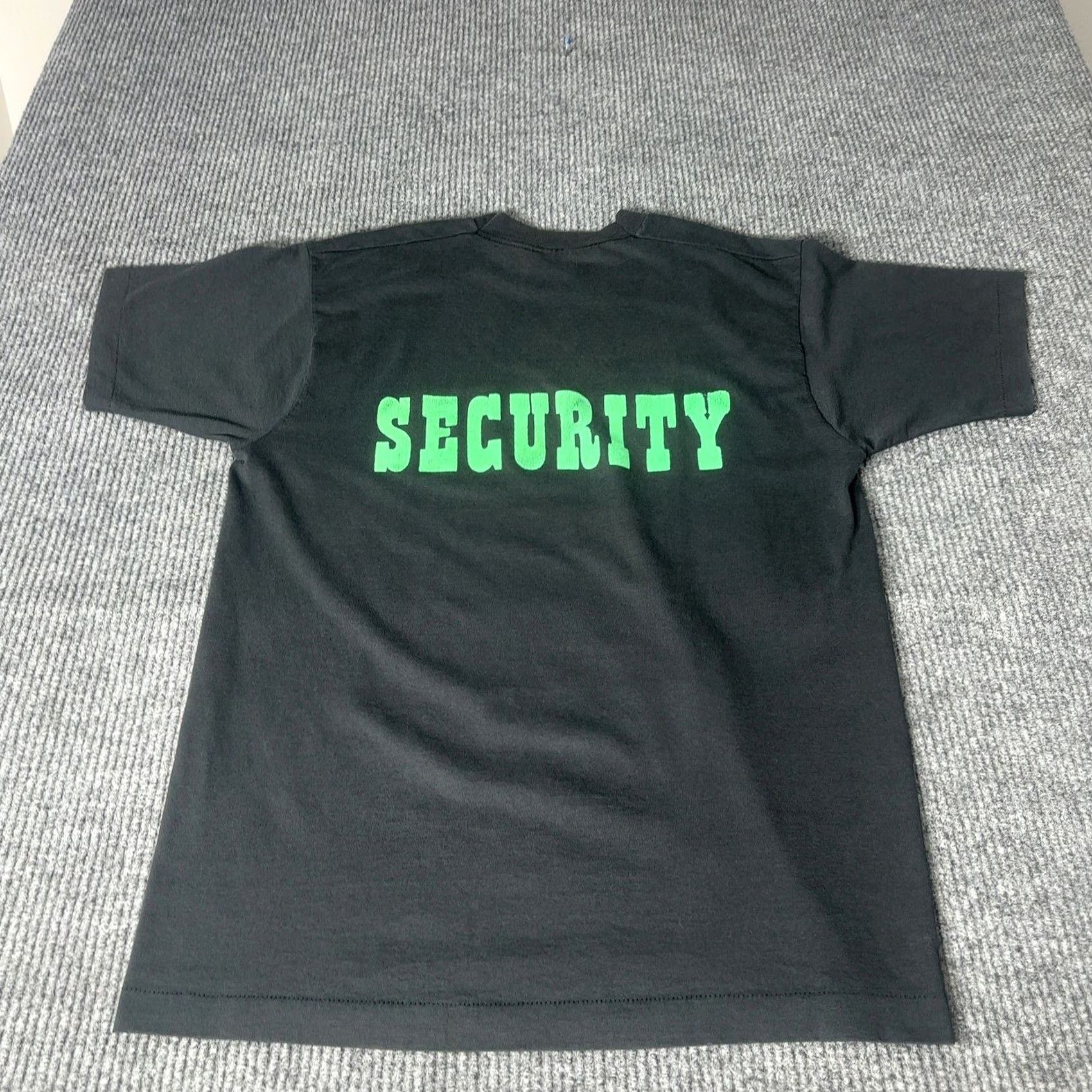 Vintage VINTAGE Security Graphic T Shirt Mens XL Black Neon Green Orange Single Stitch Size US XL / EU 56 / 4 - 5 Thumbnail