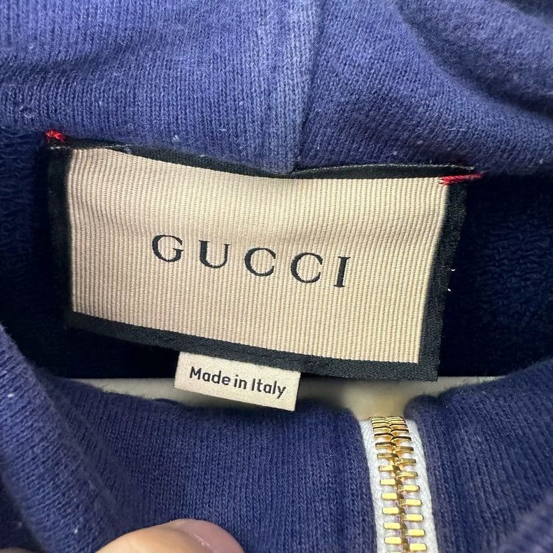 Gucci Gucci Dark blue letter striped printed hooded sweatshirt 25 Size US M / EU 48-50 / 2 - 3 Thumbnail