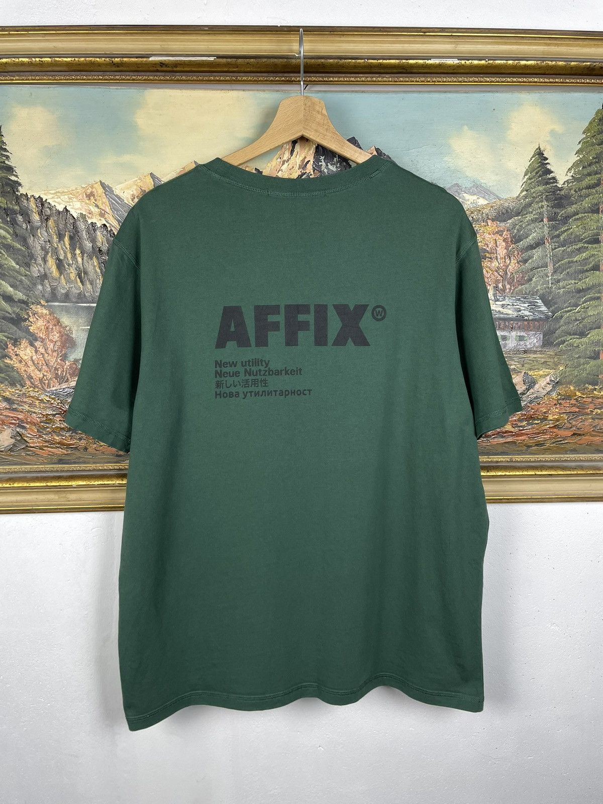 AFFXWRKS Affix Works Green Tee Big Logo Streetwear Size US XL / EU 56 / 4 - 1 Thumbnail