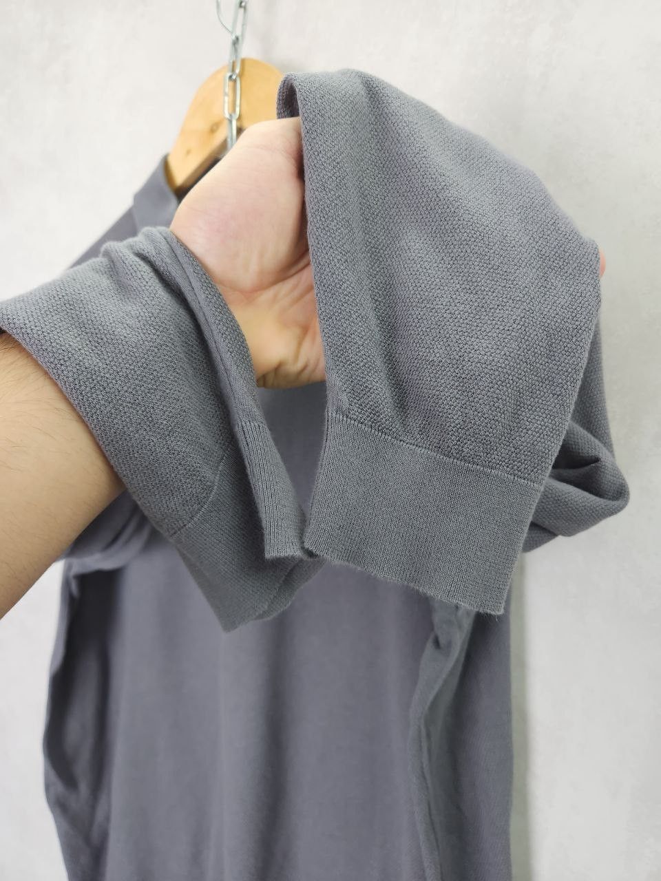 John Smedley John Smedley Made in England Ash Grey Cotton Polo Sweater Size US L / EU 52-54 / 3 - 7 Thumbnail