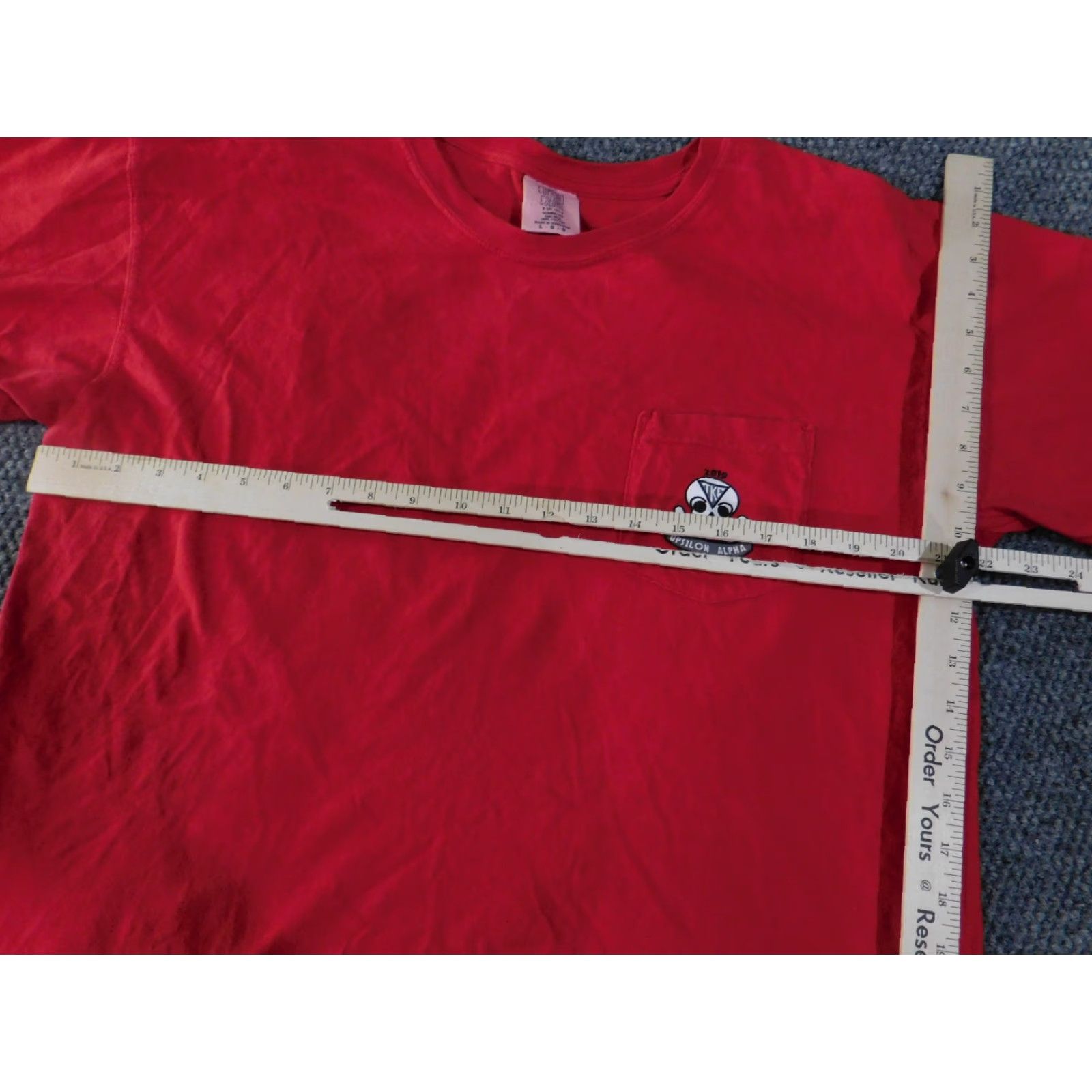 Comfort Colors Comfort Colors T-Shirt Mens Large Red Skull Pocket Graphic TKE Fraternity Size US L / EU 52-54 / 3 - 7 Thumbnail