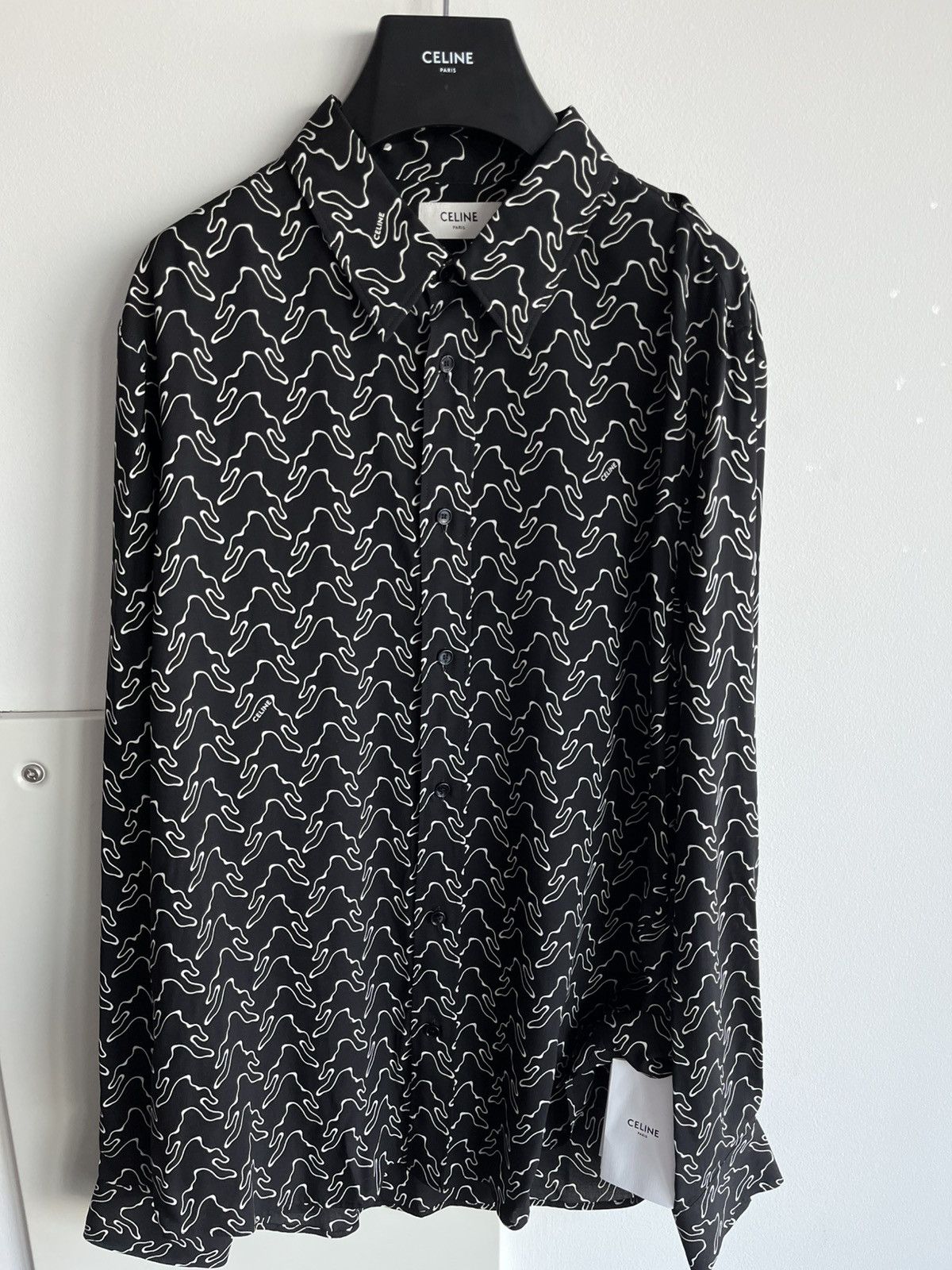Celine × Hedi Slimane Super Runway Geometric Logo Shirt Celine Hedi Slimane Rare Size US XL / EU 56 / 4 - 3 Thumbnail