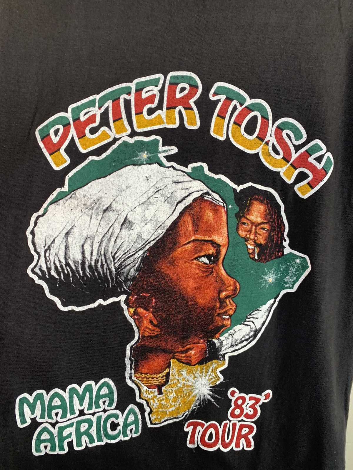 Band Tees *RARE* Vintage 1983 Peter Tosh Mama Africa Tour Reggae Shirt Size US S / EU 44-46 / 1 - 3 Thumbnail