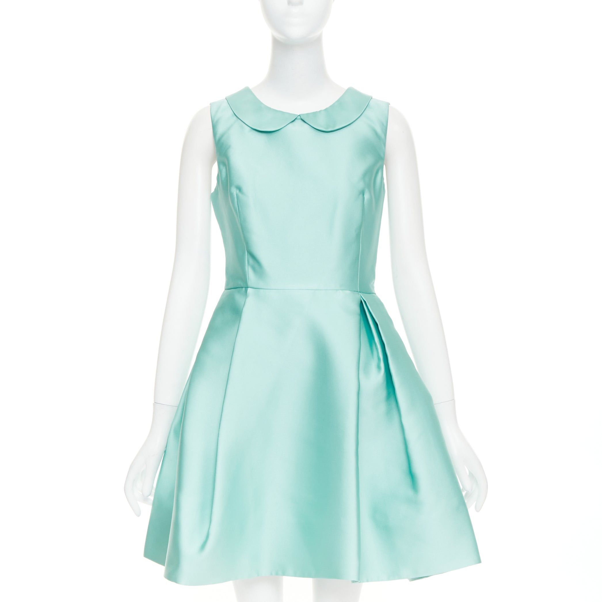 Rochas ROCHAS RCA421A mint green silk satin peter pan collar skater dress IT42 M Size M / US 6-8 / IT 42-44 - 1 Thumbnail