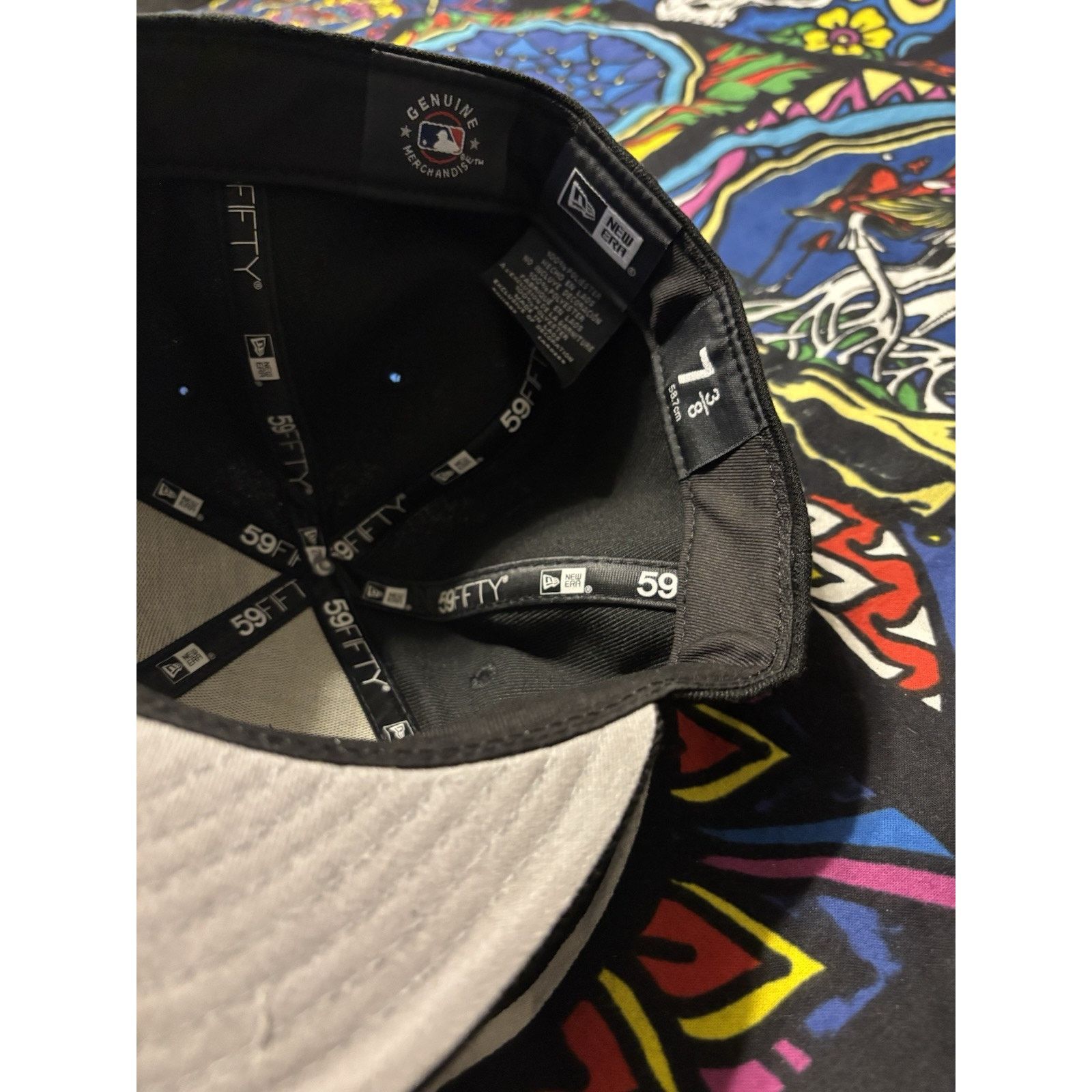 New Era MLB Los Angeles Dodgers Hat New Era 7 3/8 Flex Fit Black Size ONE SIZE - 5 Thumbnail