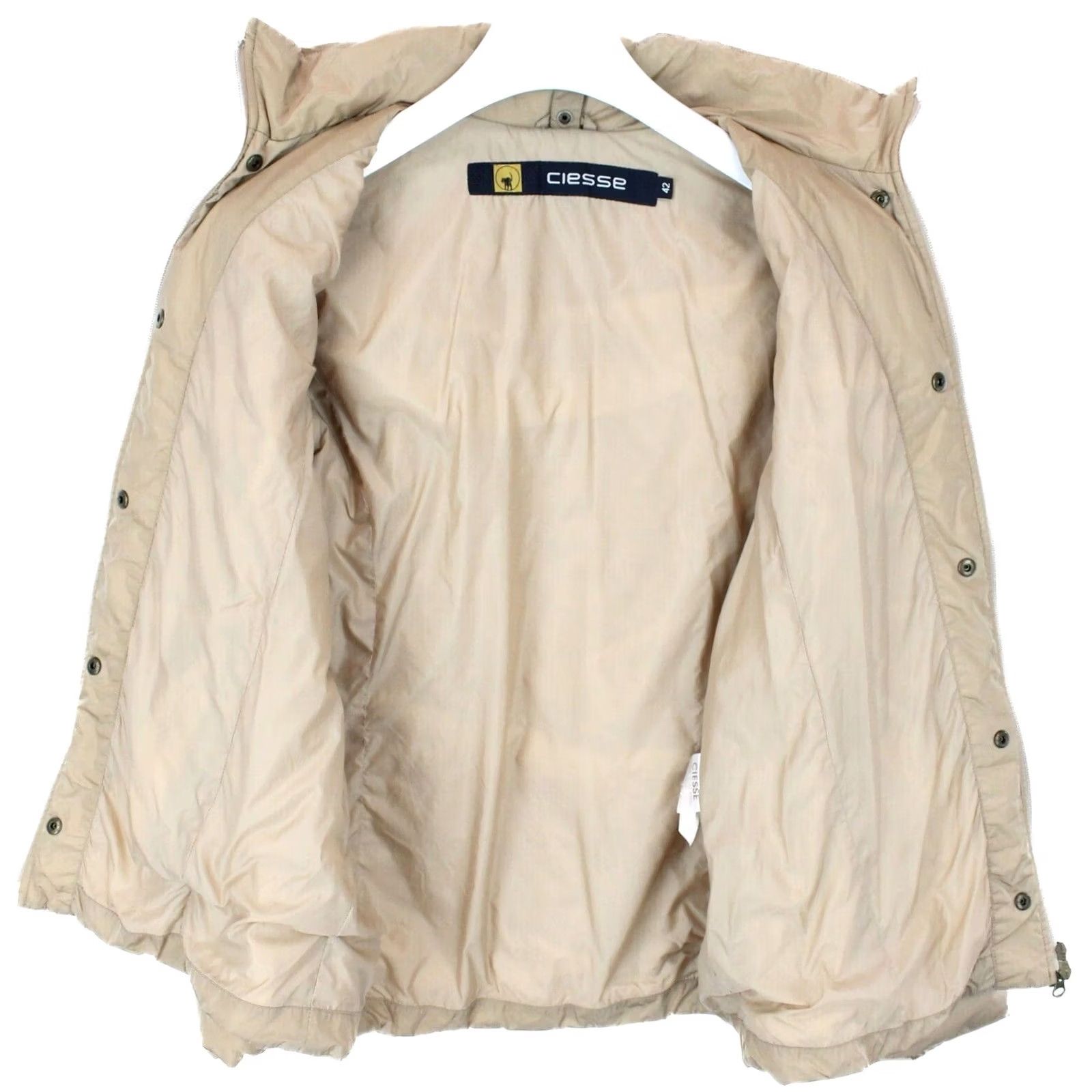 Vintage CIESSE Jacket Women's LARGE Light Padded Water Resistant Beige Size L / US 10 / IT 46 - 4 Thumbnail