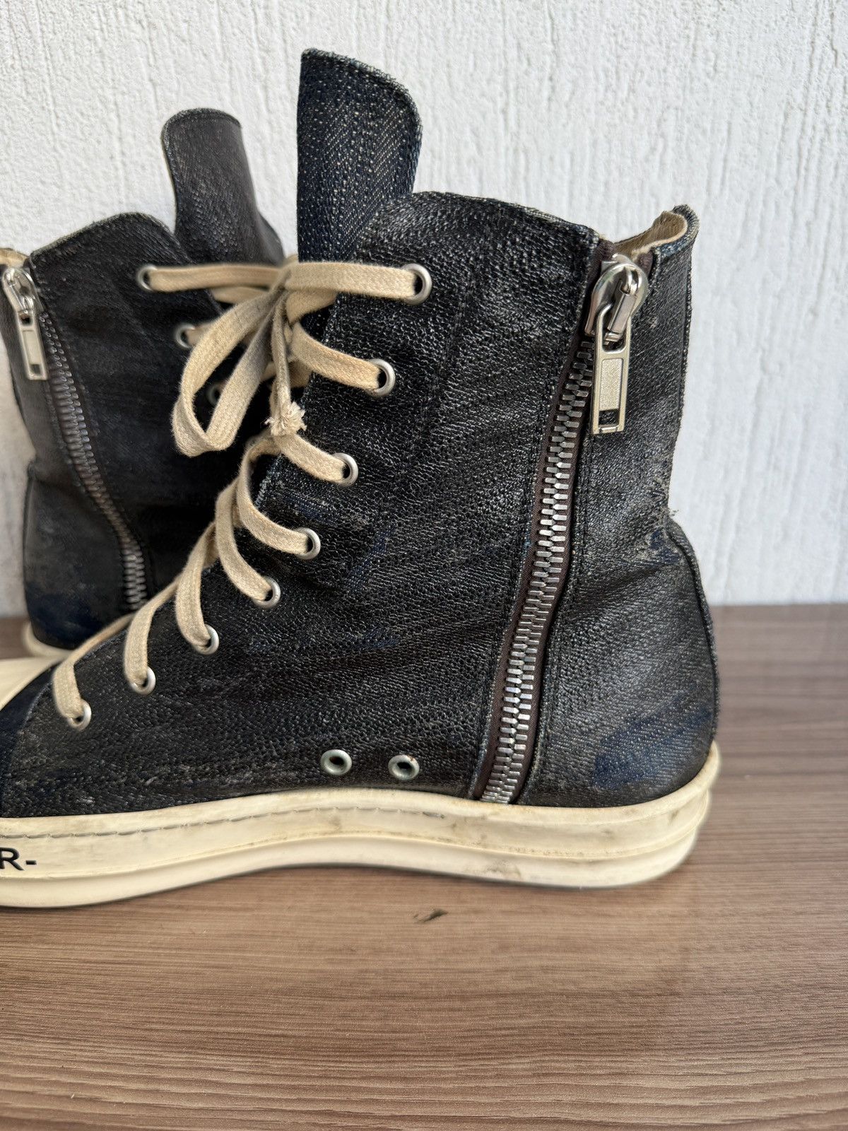 Rick Owens Drkshdw subhuman waxed ramones Size US 11 / EU 44 - 11 Thumbnail