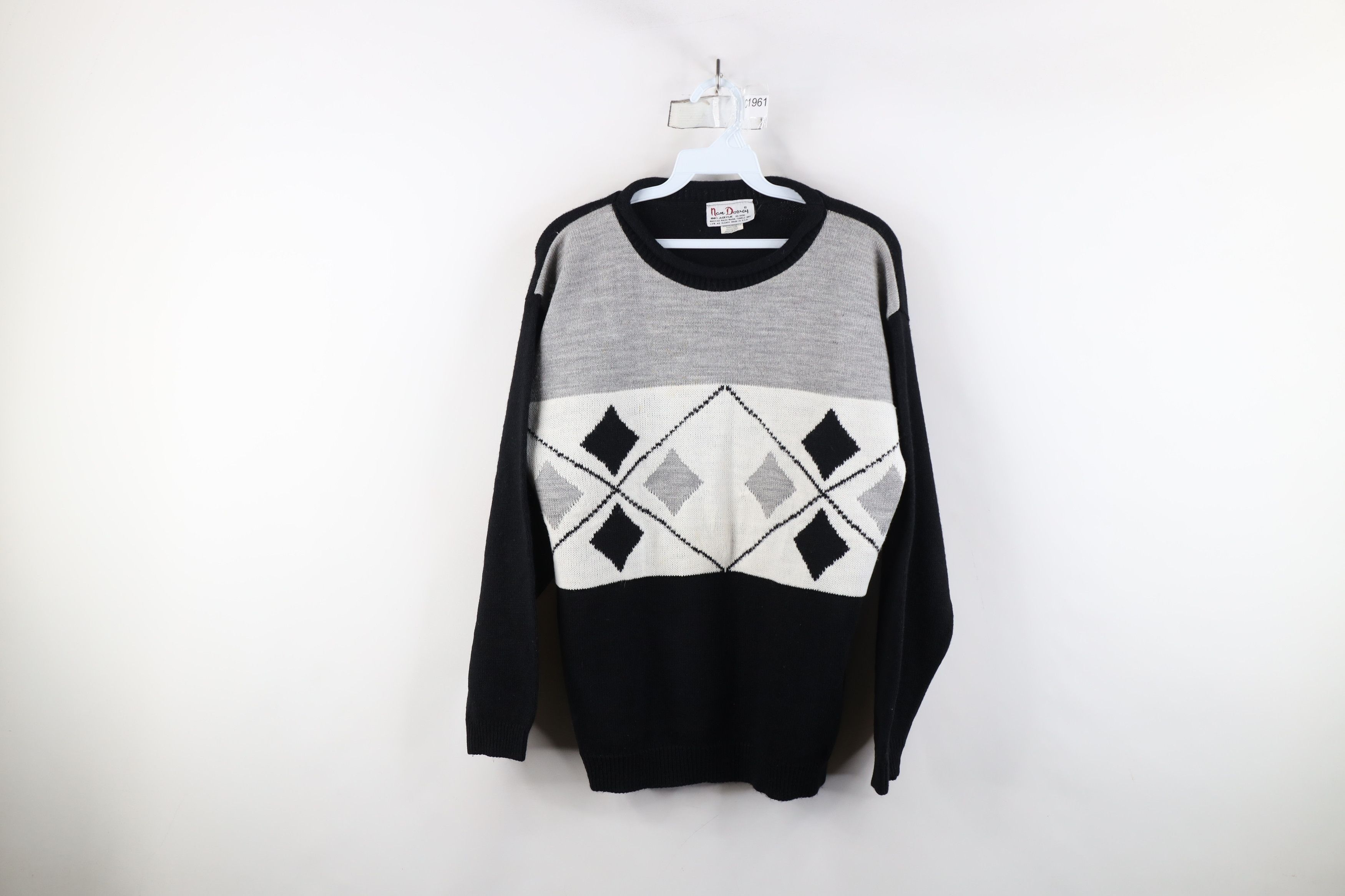 Vintage Vintage 90s Streetwear Diamond Marled Knit Sweater USA Size M / US 6-8 / IT 42-44 - 1 Thumbnail