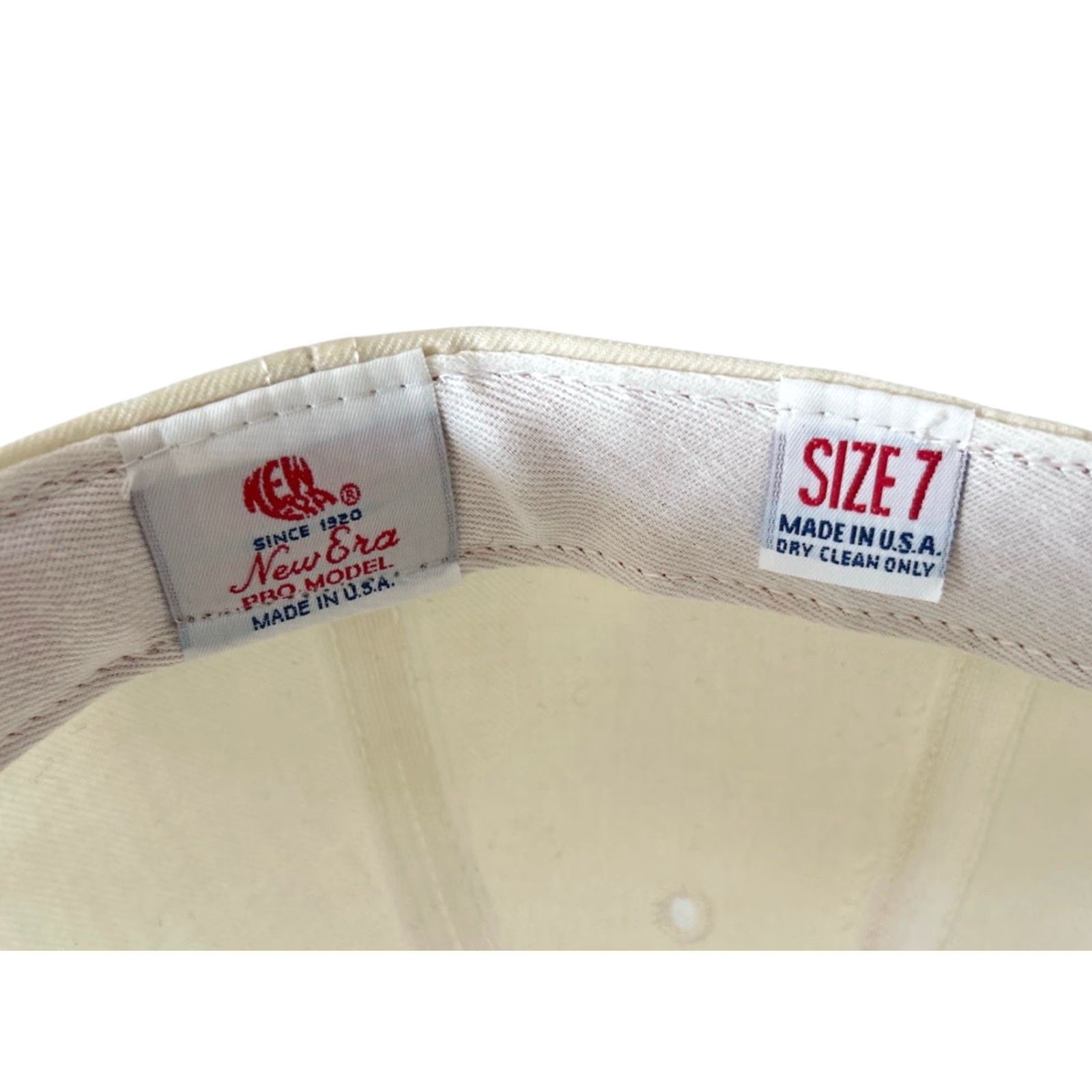 New Era VINTAGE New Era Pro Model Wool Ohio Fitted Hat Cap 7 NOS NWOT USA Men Wool White 90s USA Hats Mens Size ONE SIZE - 7 Thumbnail