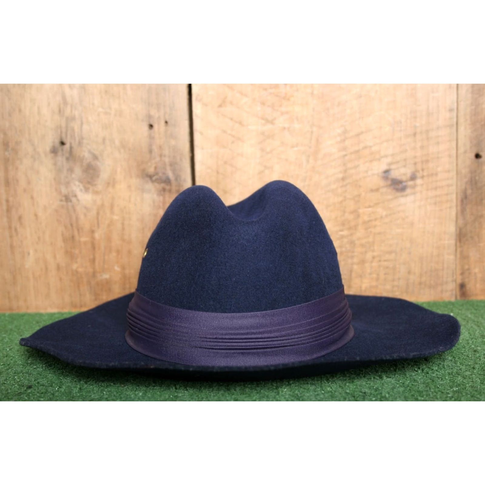 FELT VINTAGE Betmar Fedora Hat Blue Wool Felt Women's XS/S 6 3/4 Hat, Wool, 100% Wool, Spain, Excellent Condition, Gimbels Size ONE SIZE - 2 Thumbnail