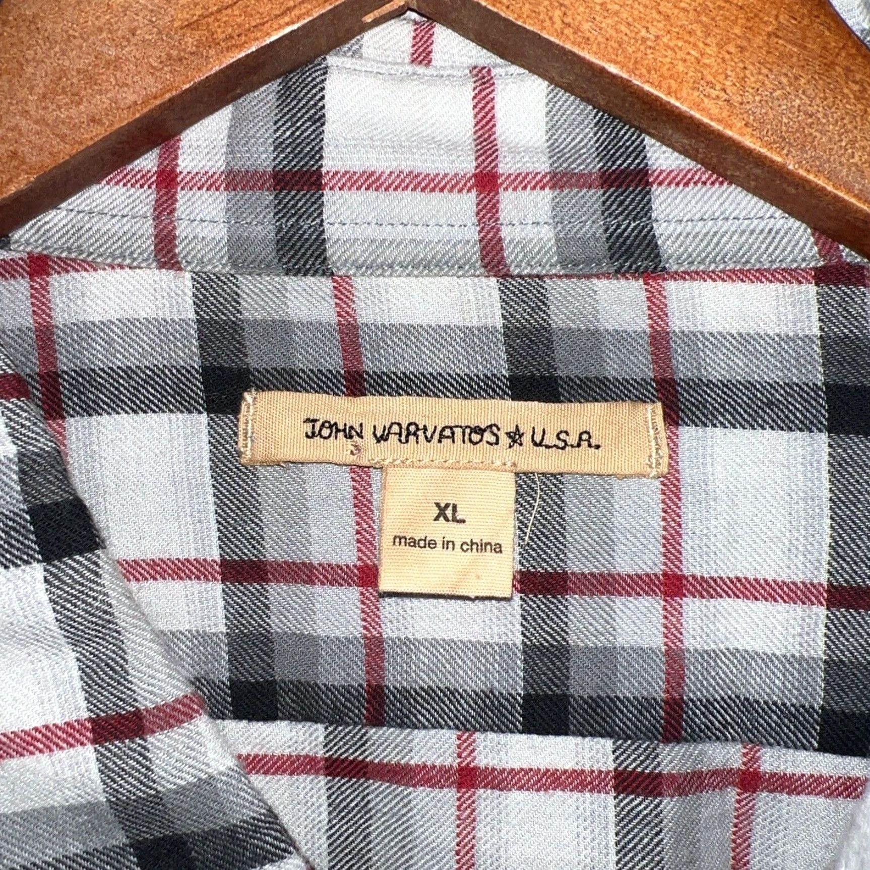 John Varvatos JOHN VARVATOS Gray Plaid Button-Up Shirt USA Mens XL Size US XL / EU 56 / 4 - 3 Thumbnail
