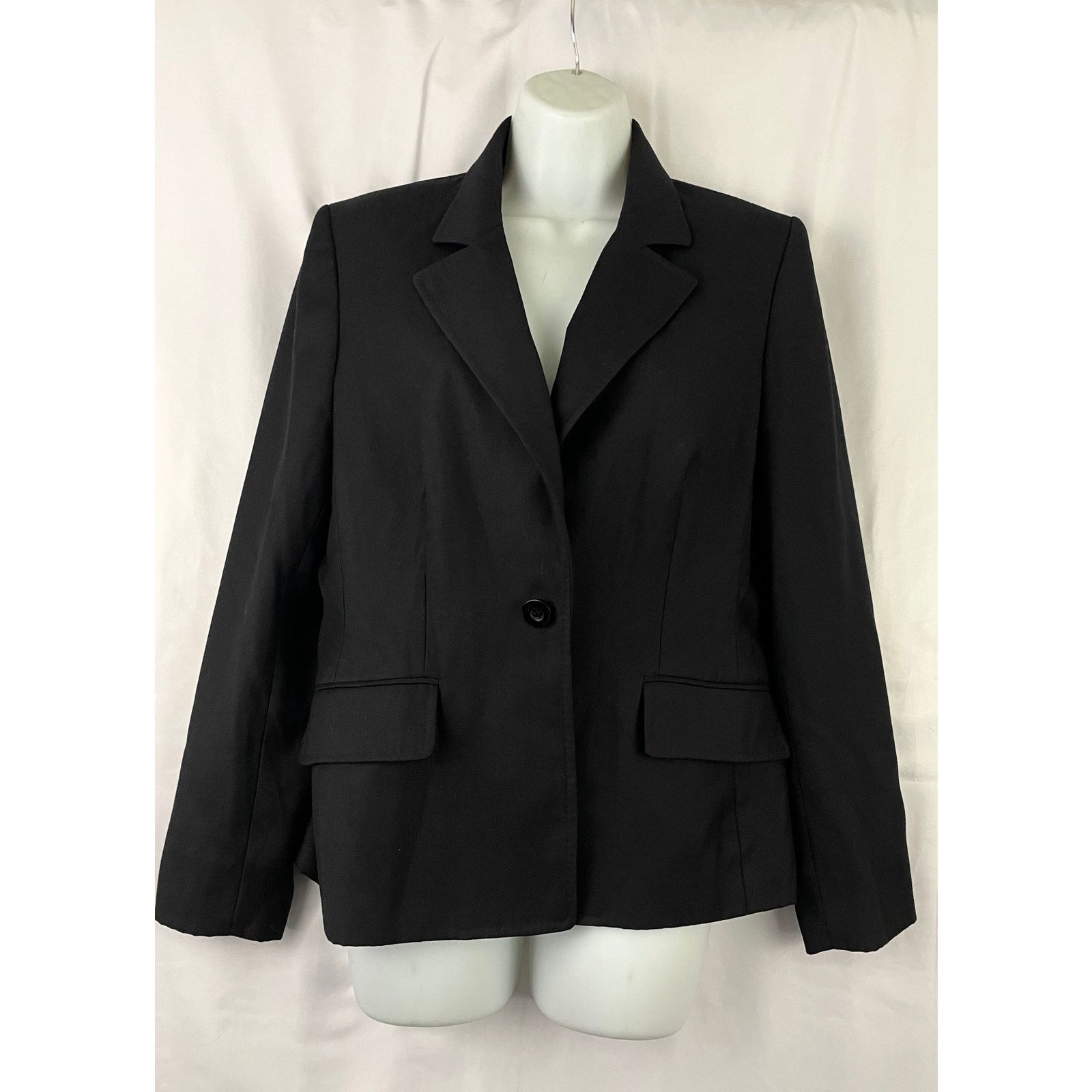 Anne Klein Anne Klein Black Blazer Jacket 8 Single Button Pink Lining Size M / US 6-8 / IT 42-44 - 8 Thumbnail