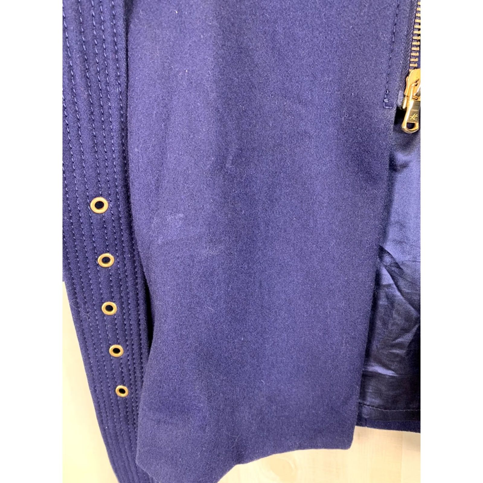 Kenneth Cole KENNETH COLE Blue Wool Blend Pleated Pea Coat Womens Size 6-9473 Coat, Wool Blend, Pleated, Blue, Regular, Women, Winter, Fall, 6 Size M / US 6-8 / IT 42-44 - 6 Thumbnail